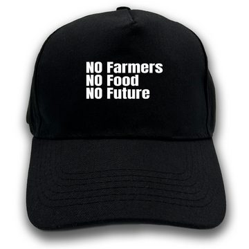 Herzbotschaft Baseball Cap Schirmmütze mit Spruch NO Farmers NO Food NO Future One Size durch verstellbaren Klettverschluss