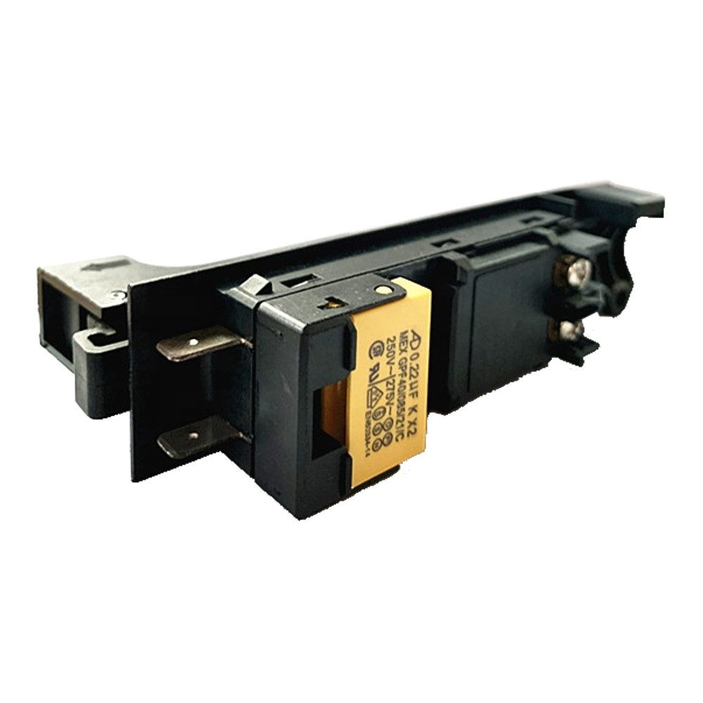 Trade-Shop Schalter passend für Bosch GWS 21, GWS 21 U, GWS 24-180, GWS 24-230, GWS 23, Schaltereinheit mit 2 Anschlusskontakten / mit Entstörfilter