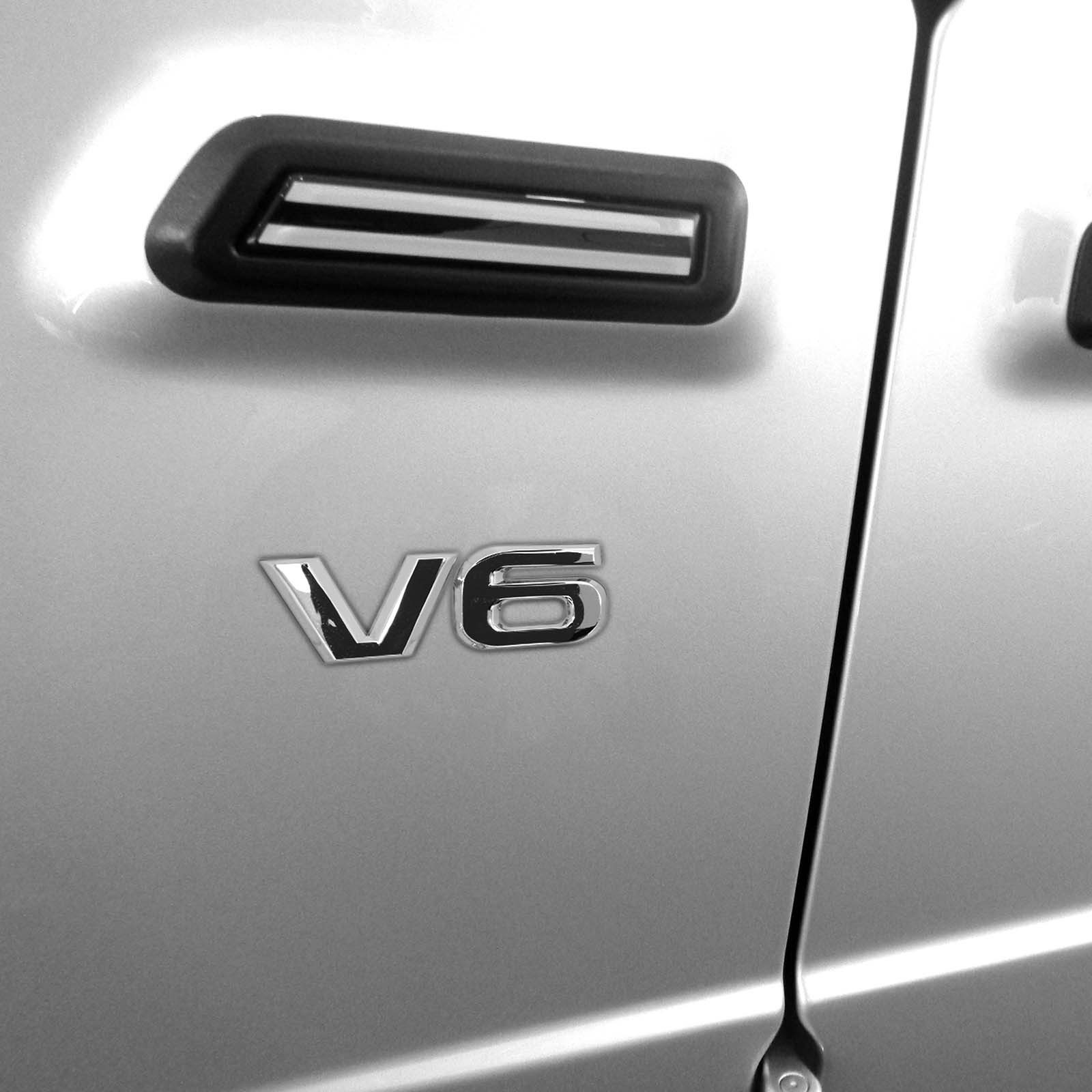 Adapter Universe Zierleisten-Aufkleber V6 Emblem Zeichen Chrom Schriftzug 3D Logo Auto Aufkleber Tuning