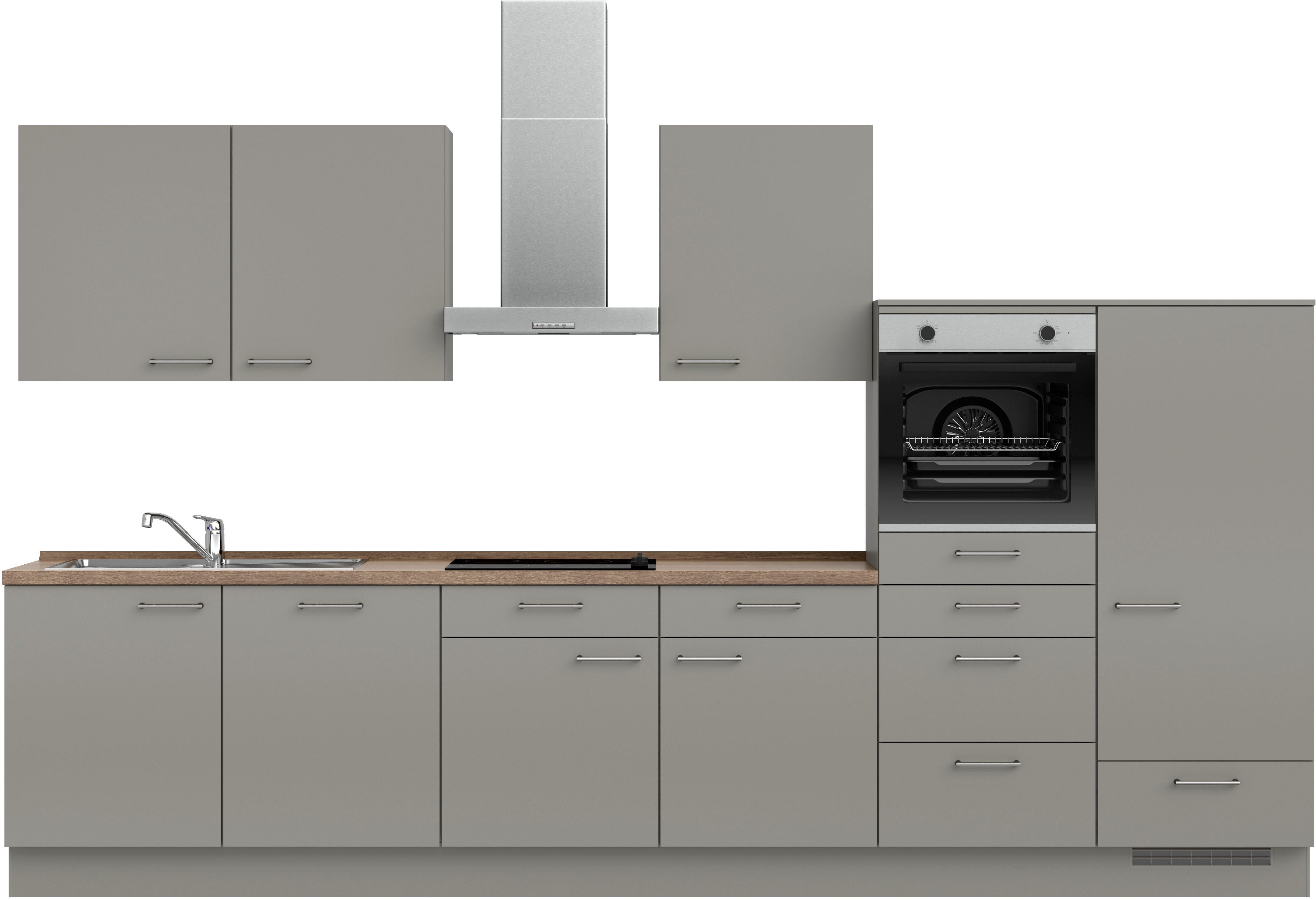 nobilia® Кухніzeile "Laser I", Ausrichtung wählbar, Breite 360 cm, vormontiert, wahlw. mit unterschiedlichen E-Geräten-Sets