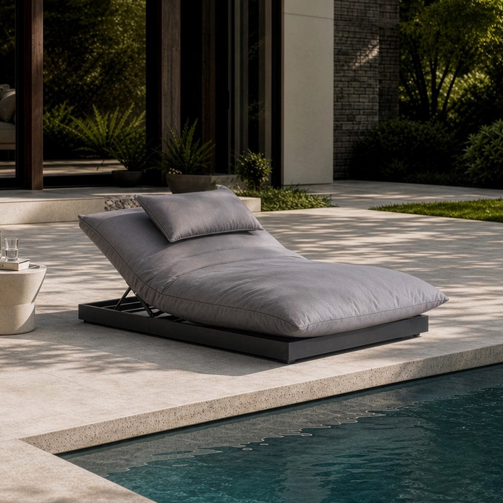 HOME DELUXE Gartenliege Sonnenliege EMELIA - 175 x 135 x 40 cm, verstellbare Rückenlehne, Gartensofa, Doppelliege, Liegestuhl