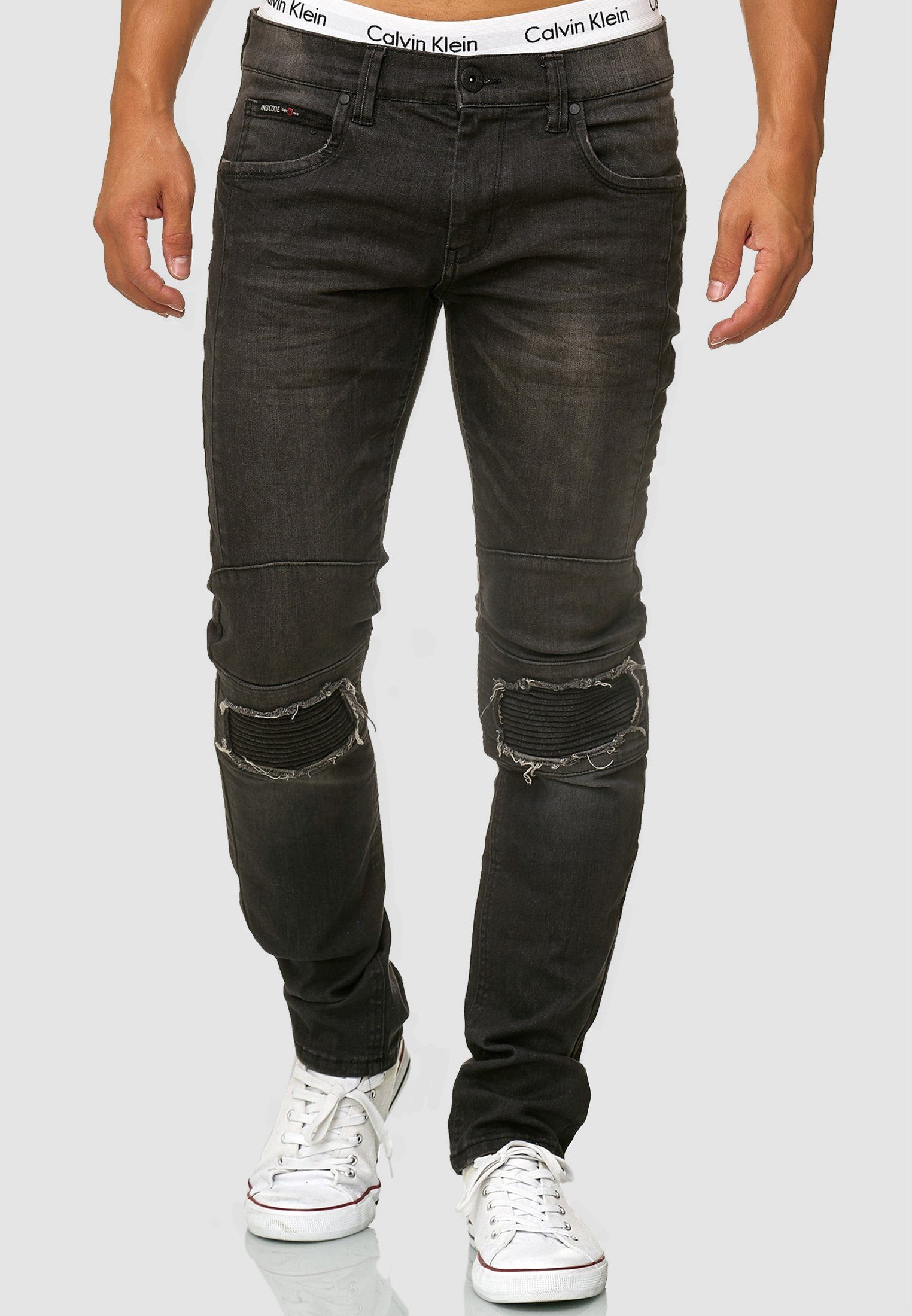 Indicode Nevada Black Slim-fit-Jeans