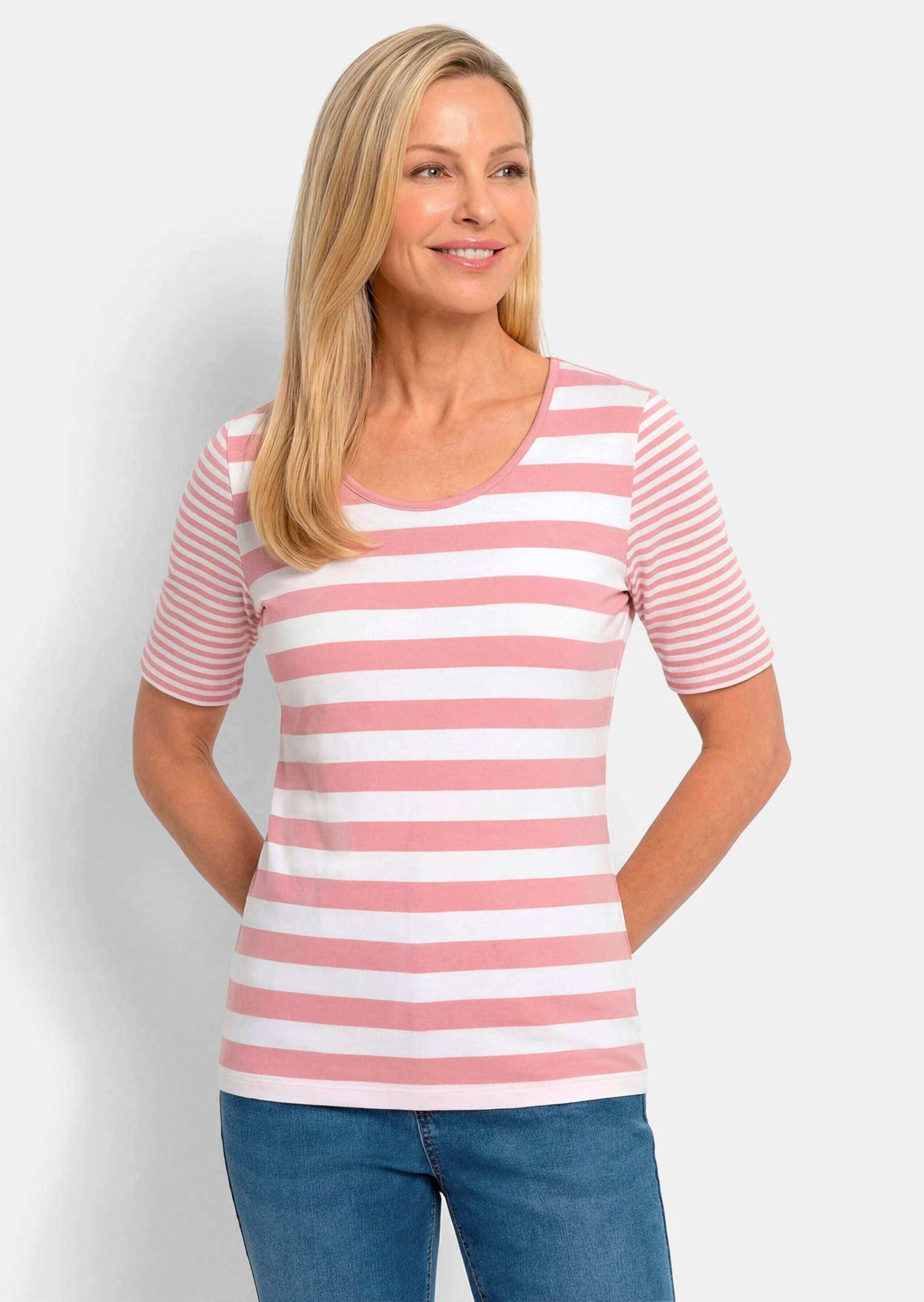 T-Shirt Streifenshirt aus softer Baumwollmischung