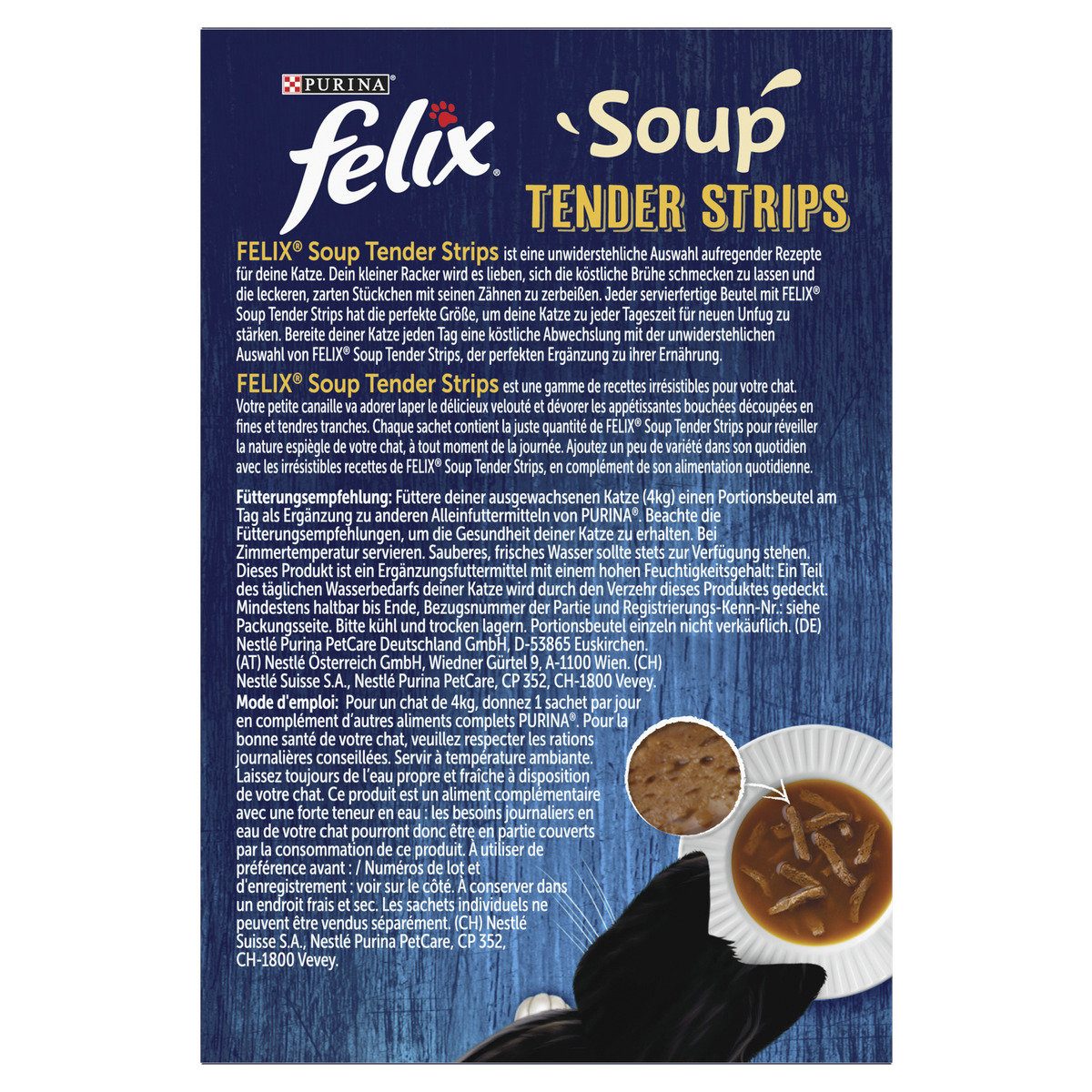 Felix Soup Tender Strips Geschmackvielfalt vom Land 6 x 48 g, für: Katze