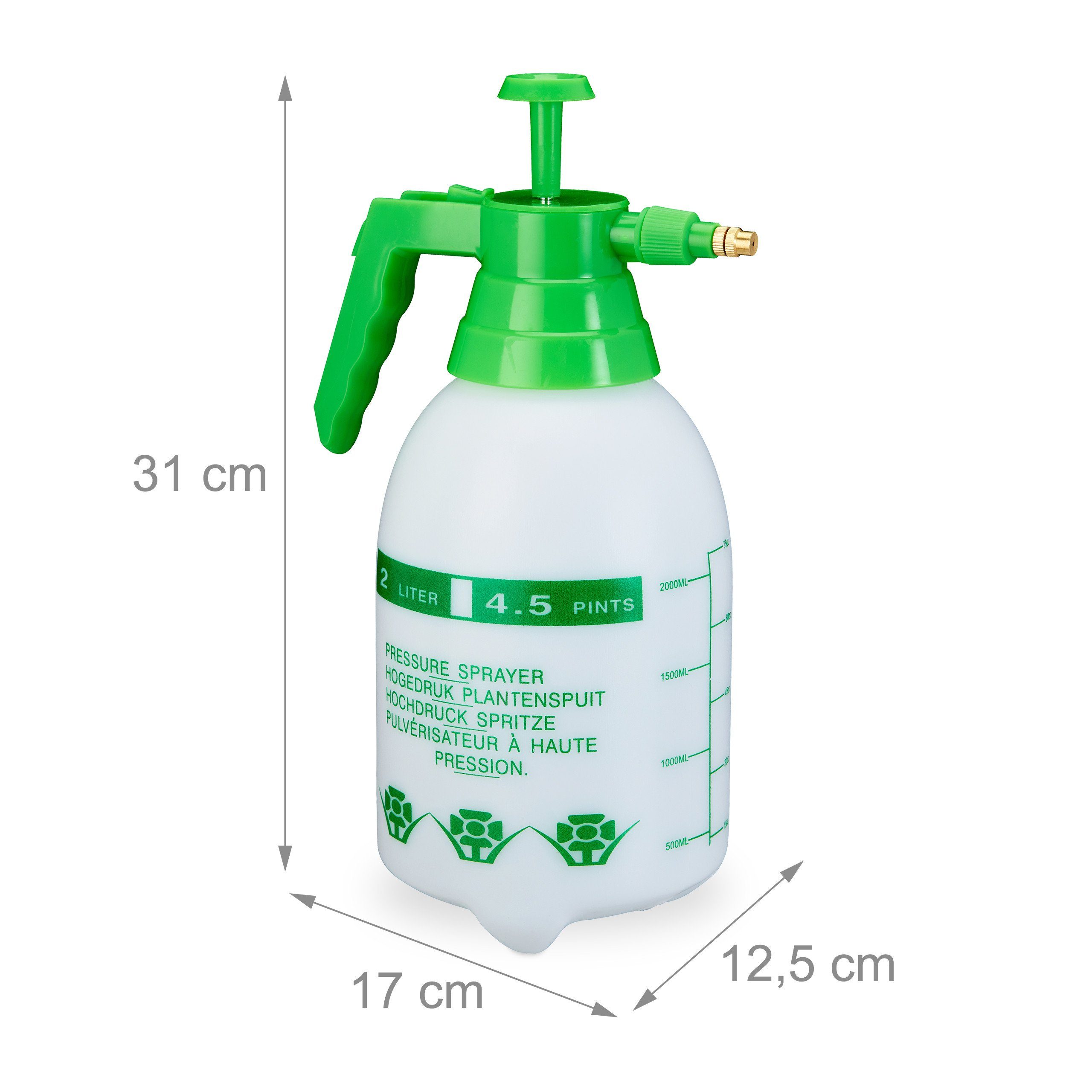 relaxdays Sprühflasche 2 x Pumpsprühflasche 2 Liter, (2-tlg) – Bild 4 von 5