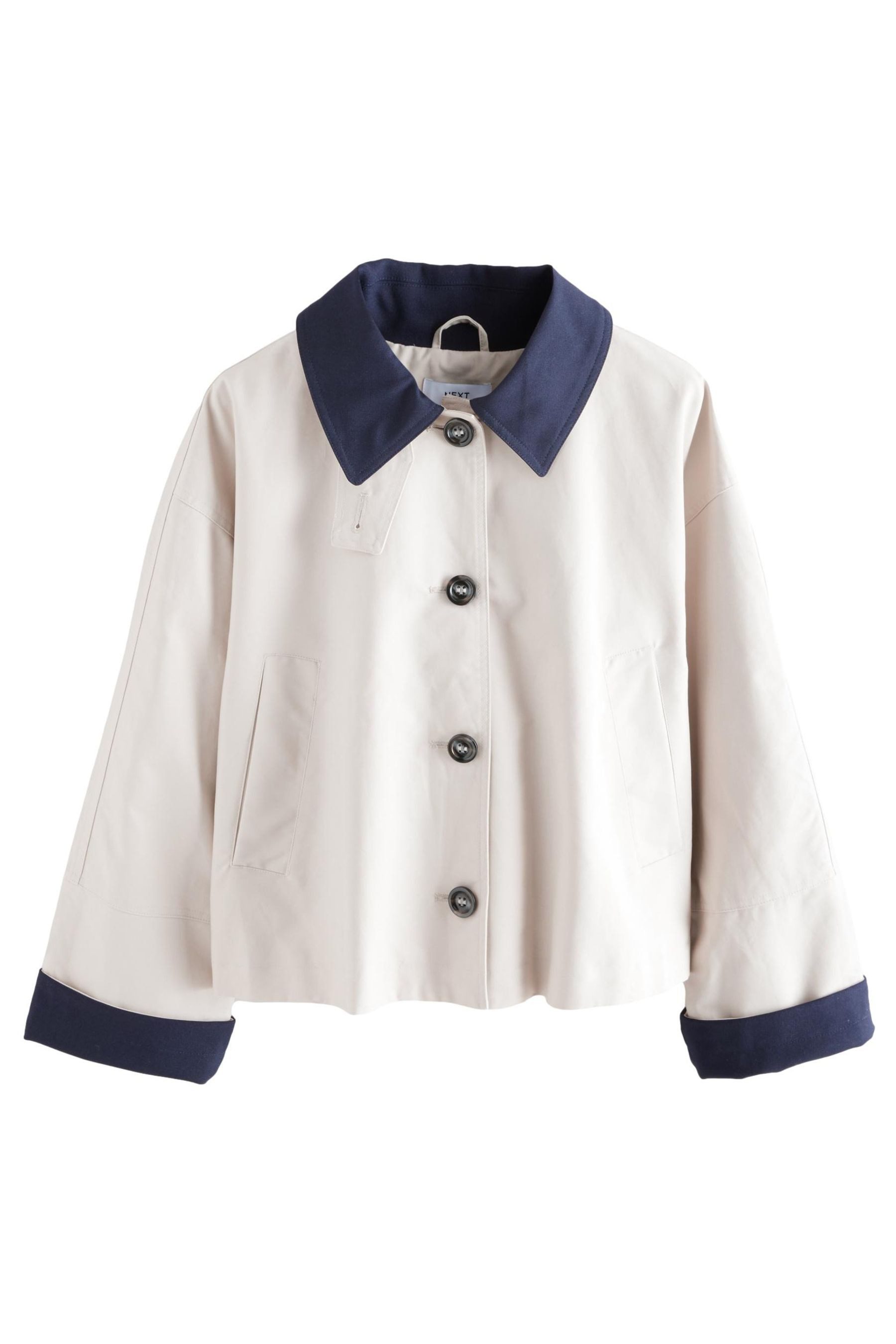Next Kurzjacke Verkürzter Trenchcoat mit Kontrastkragen, günstig online kaufen