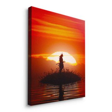 DOTCOMCANVAS® Leinwandbild After The Last Breath, Leinwandbild Sonnenuntergang orange AI KI generiert Wandbild