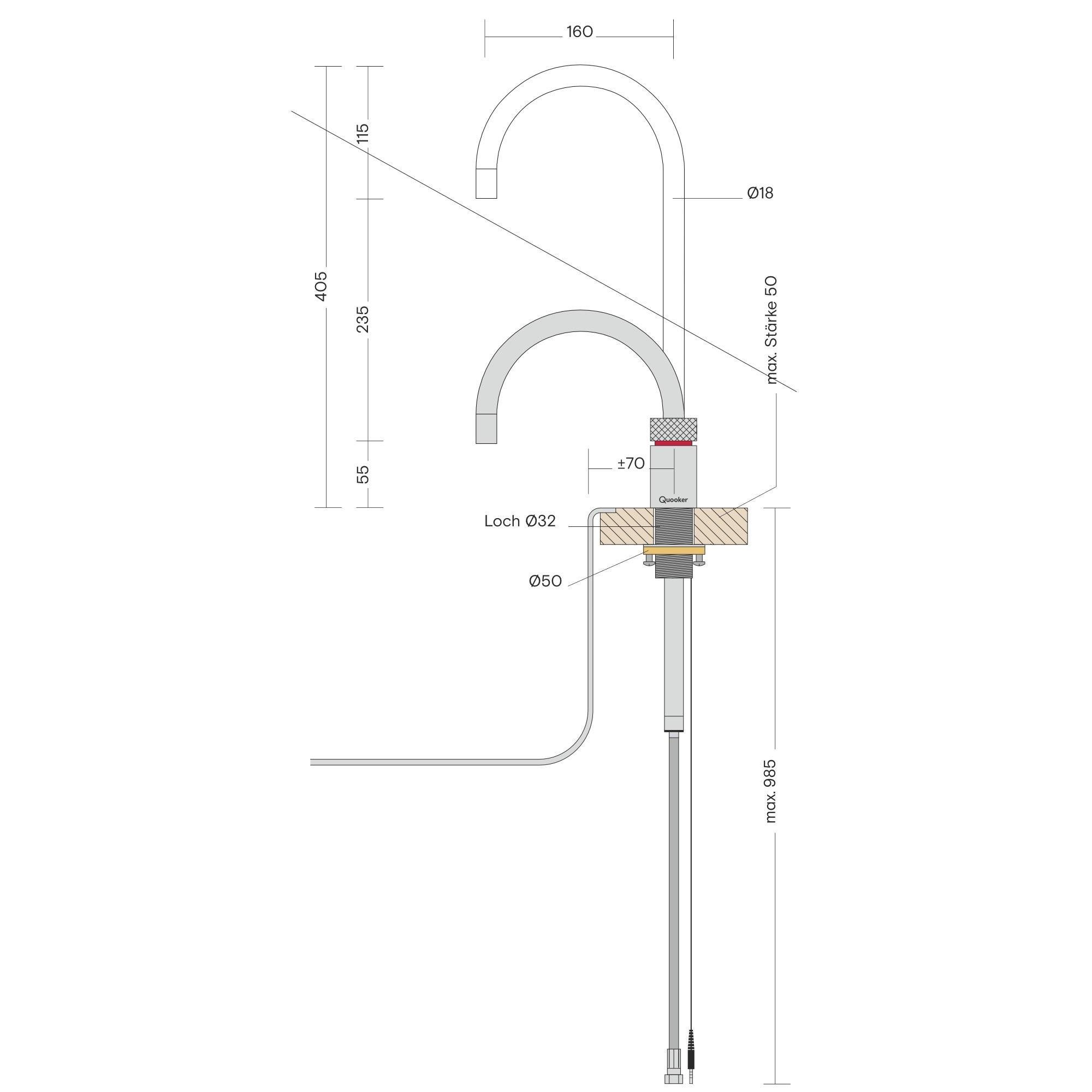 QUOOKER Wassersprudler Quooker Wasserhahn & PRO3 & CUBE Sprudelwasser & Quooker CUBE Filter, (5-tlg), mit BieTal Trinktasse