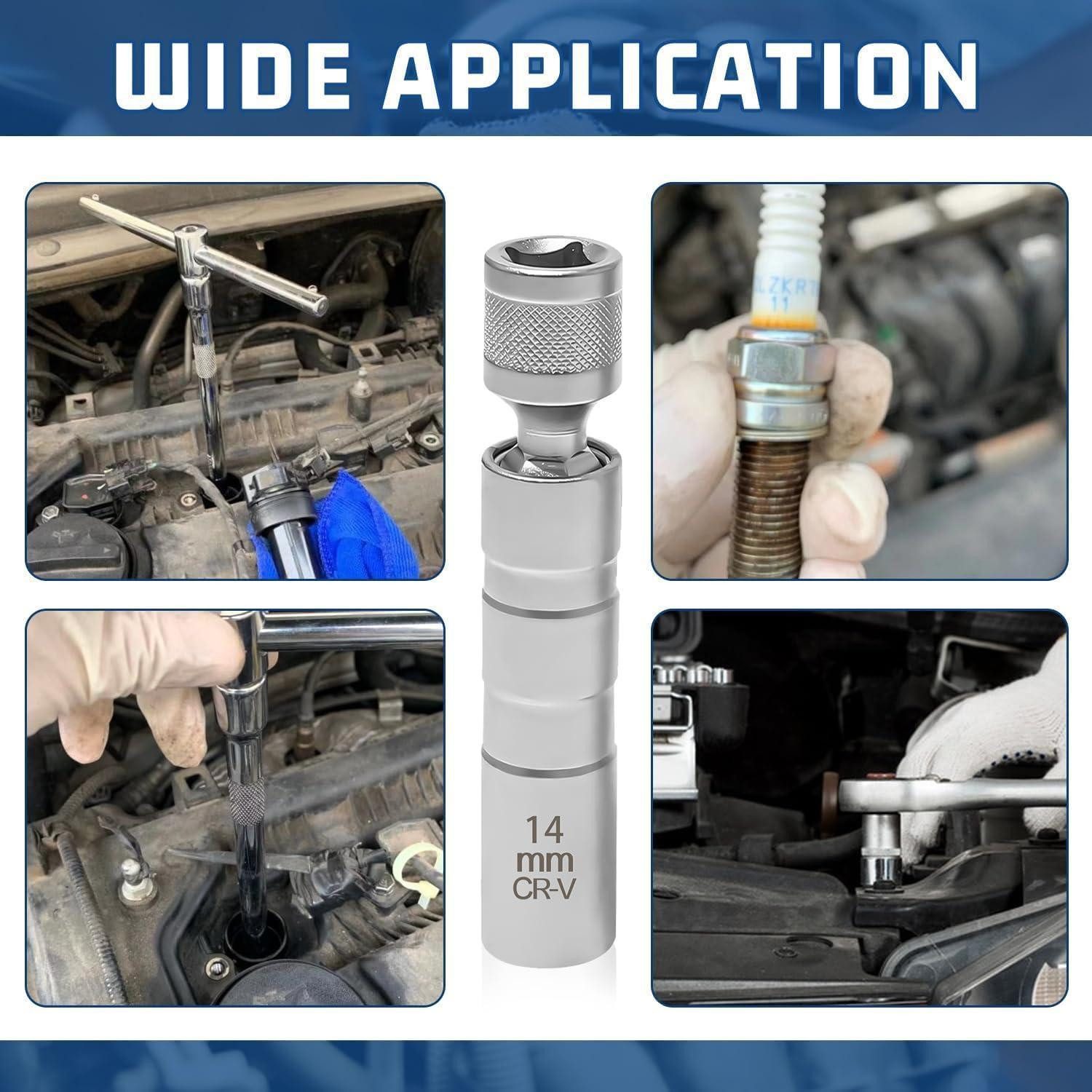 LuxusKollektion Bit- und Steckschlüsselset Zündkerzenschlüssel Magnet Universal Satz 14mm