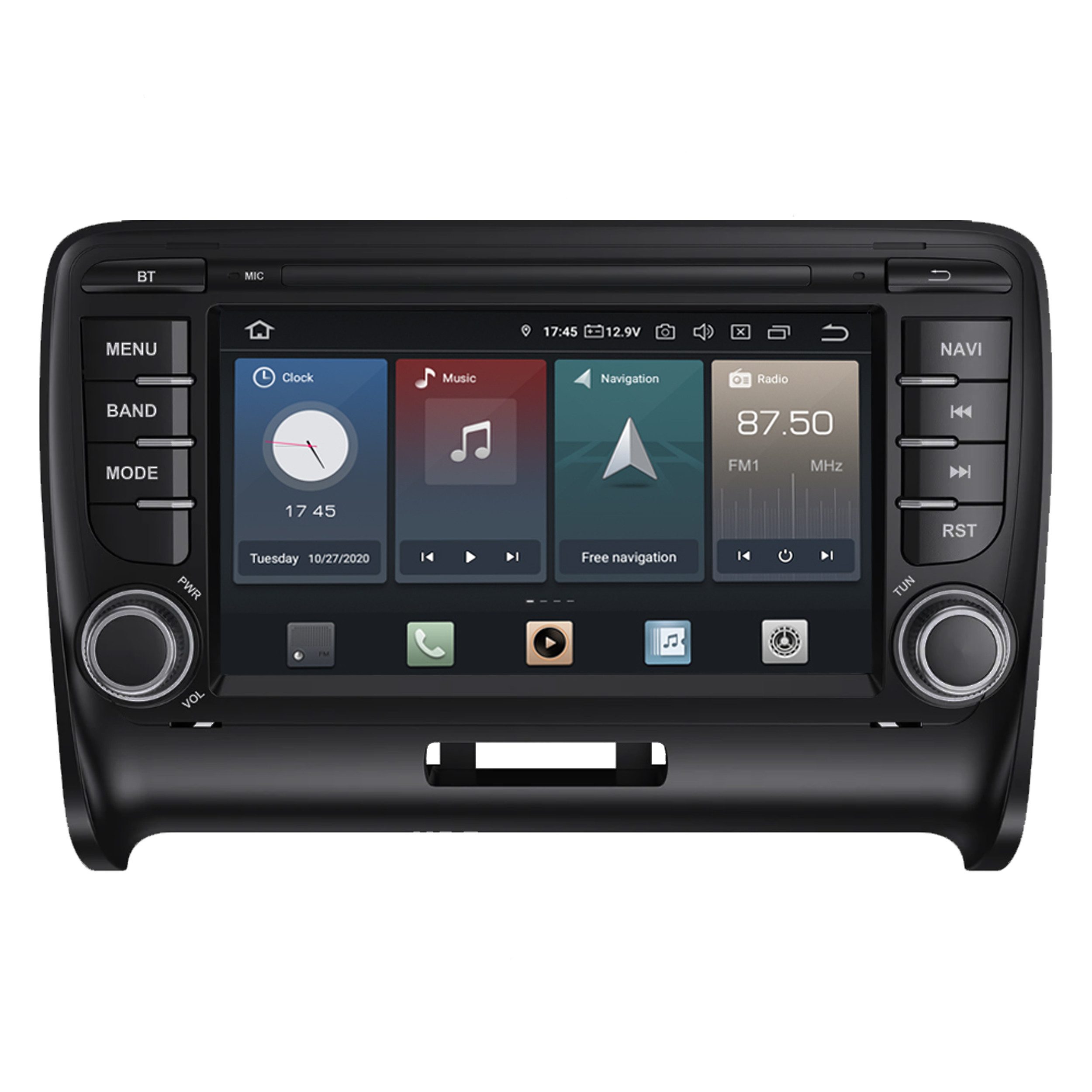 TAFFIO Für Audi TT 8J RNS 7" Touchscreen Android Autoradio Carplay GPS Einbau-Navigationsgerät