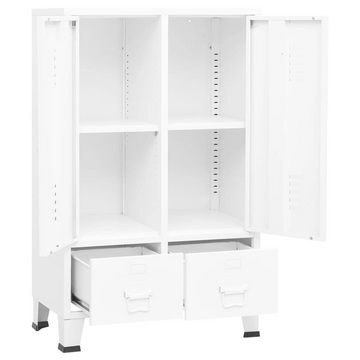 furnicato Kleiderschrank Industrie-Stil Weiß 67x35x107 cm Stahl (1-St)