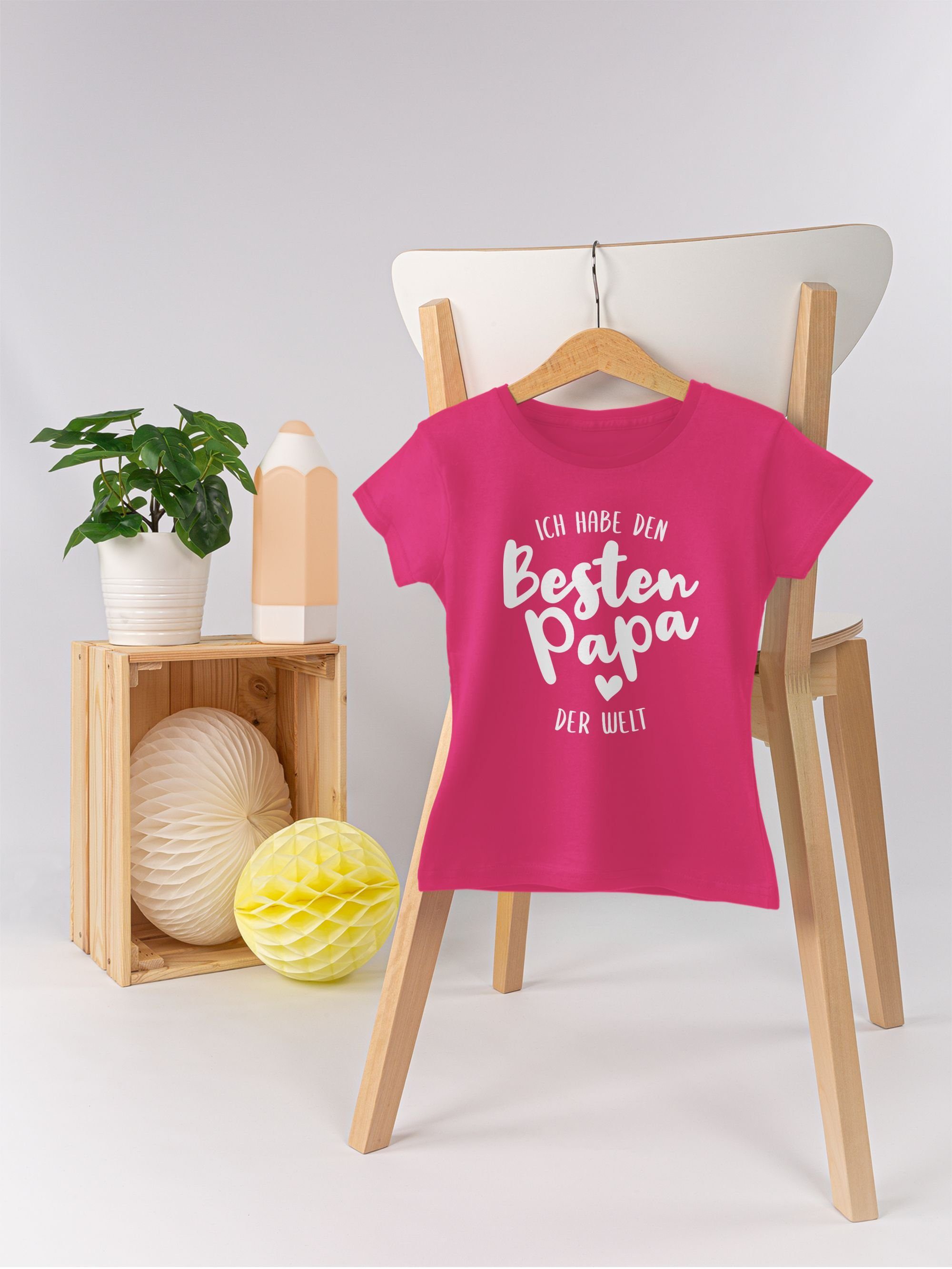 Shirtracer T-Shirt Ich für Welt habe der Papa besten 1 den Papa Geschenk Vatertag Fuchsia