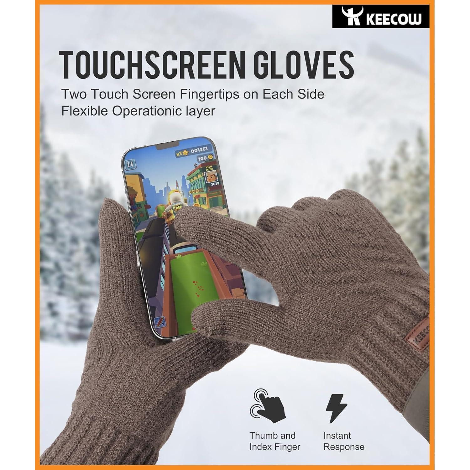 LuxusKollektion Laufhandschuhe Handschuhe Herren Winterhandschuhe Touchscreen Thermo Kaffee