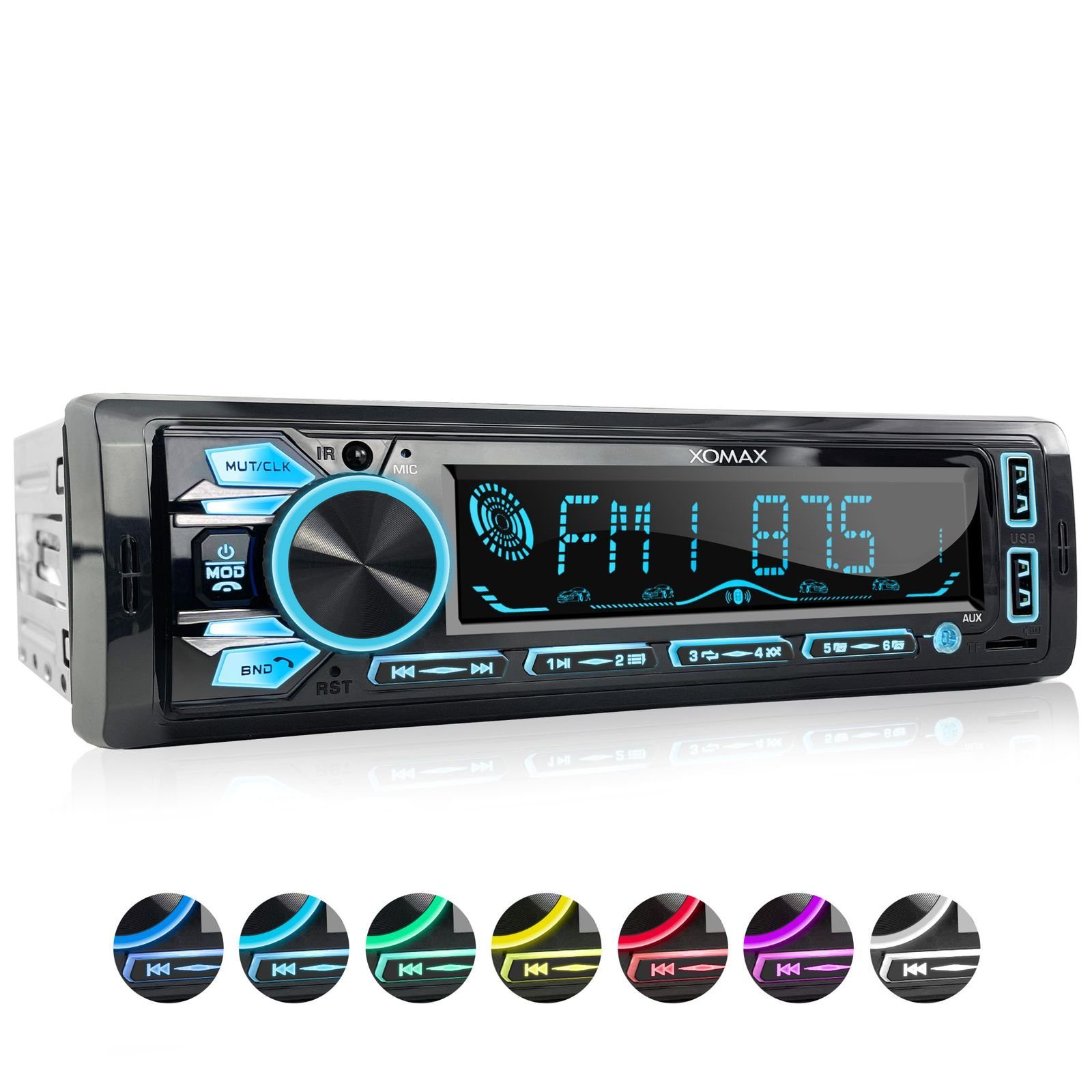 XOMAX XM-R286 Autoradio mit Bluetooth, 2x USB, SD, AUX, MP3, 1 DIN Autoradio