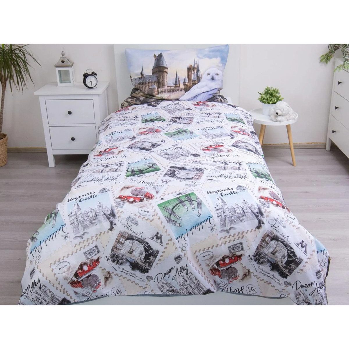 Harry Potter Bettwäsche Hedwig Kinder Bettwäsche Baumwolle 140x200 cm + 70x90 cm, Baumwolle