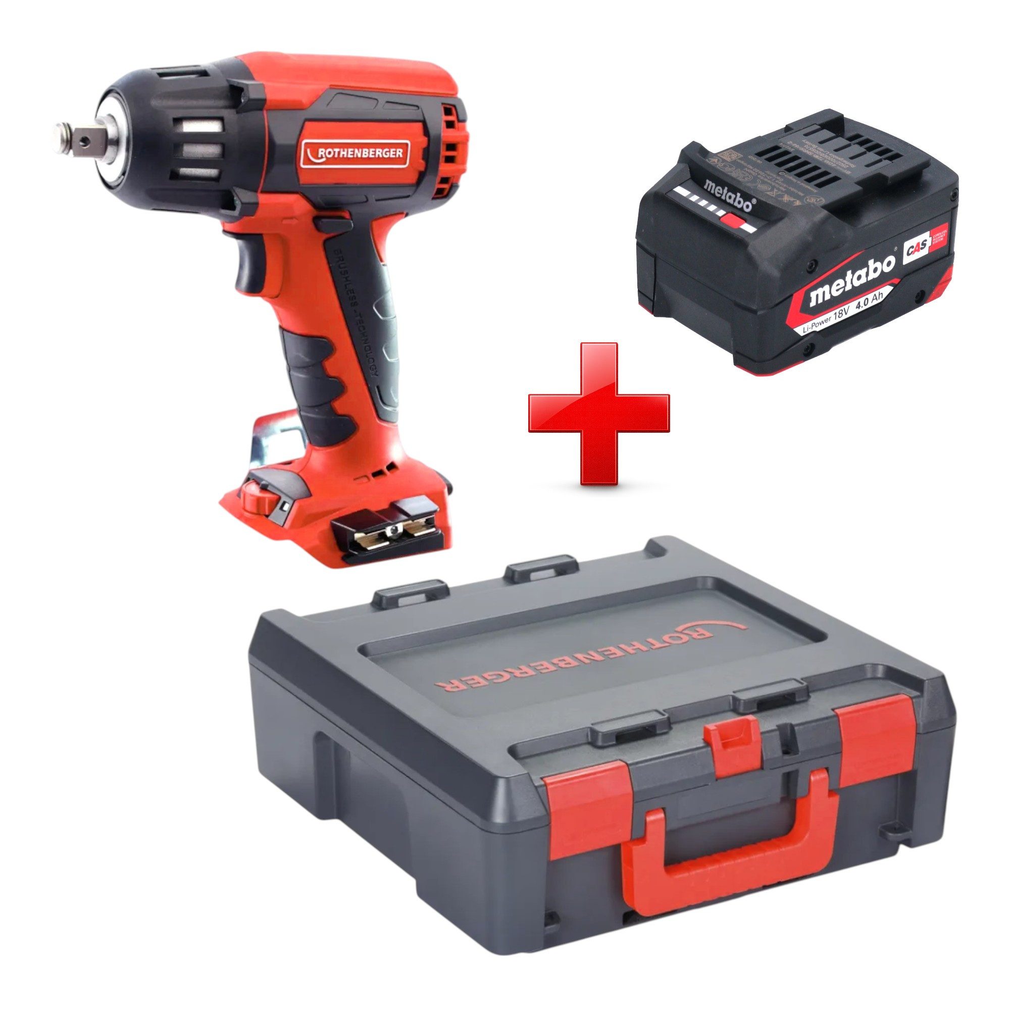 Rothenberger Akku-Schlagschrauber RO ID400 18V 400Nm Brushless + 1x Akku 4,0Ah + Rocase - ohne Ladegerät