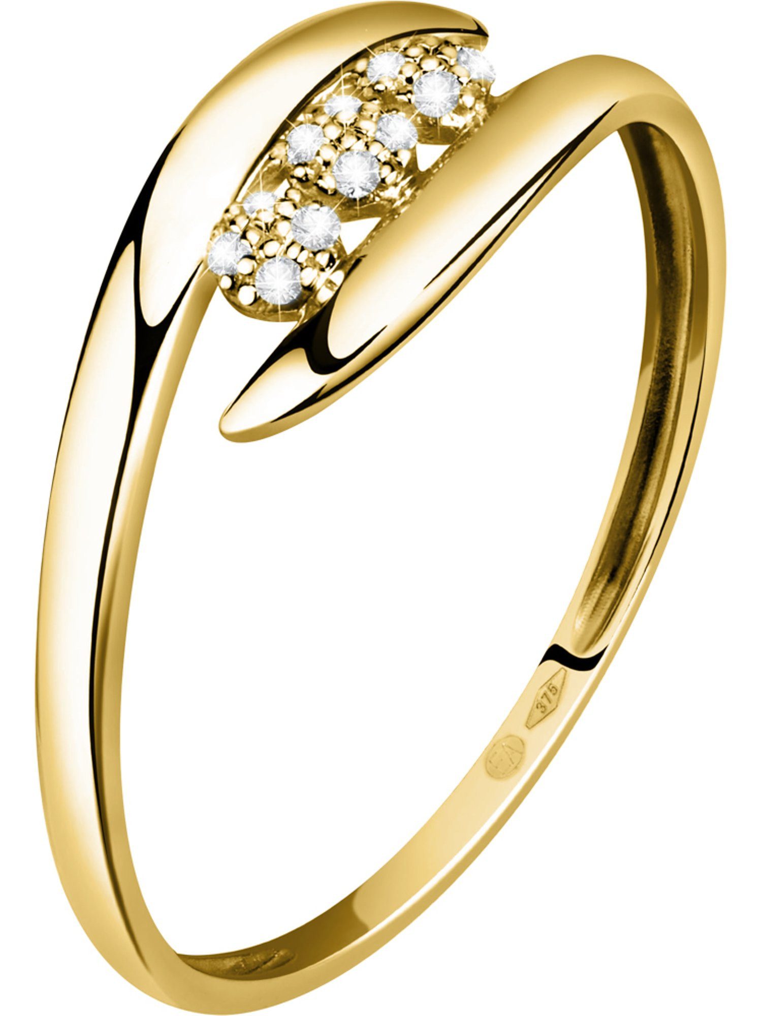 CHRIST Diamantring CHRIST Damen-Damenring 375er Gelbgold 12 Diamant günstig online kaufen