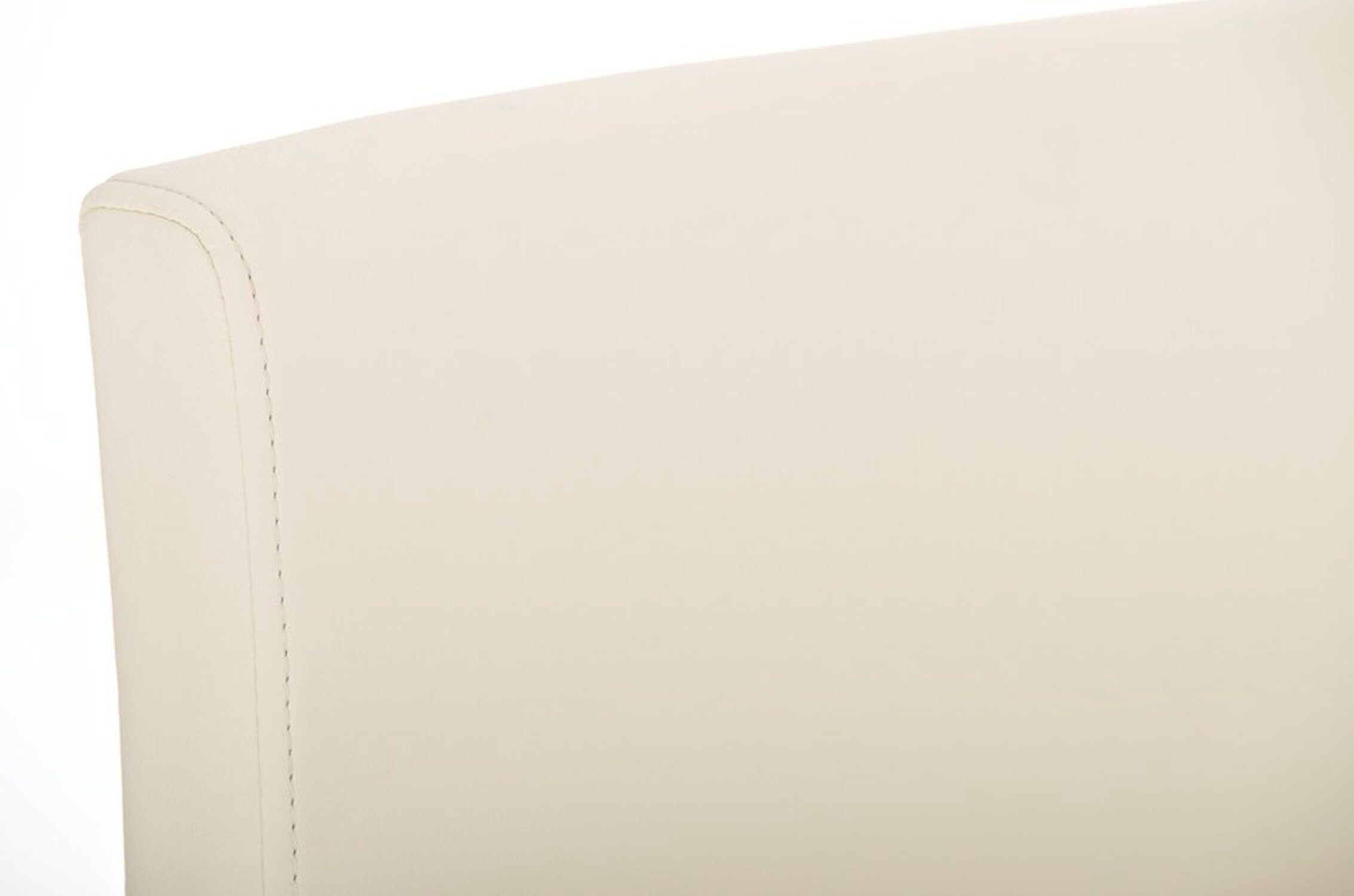 Metall Kunstleder Fußstütze - Gestell: Hocker Theke und Edelstahl für hoher & Sitzfläche: Barhocker TPFLiving (mit Creme Paros - Küche), Rückenlehne