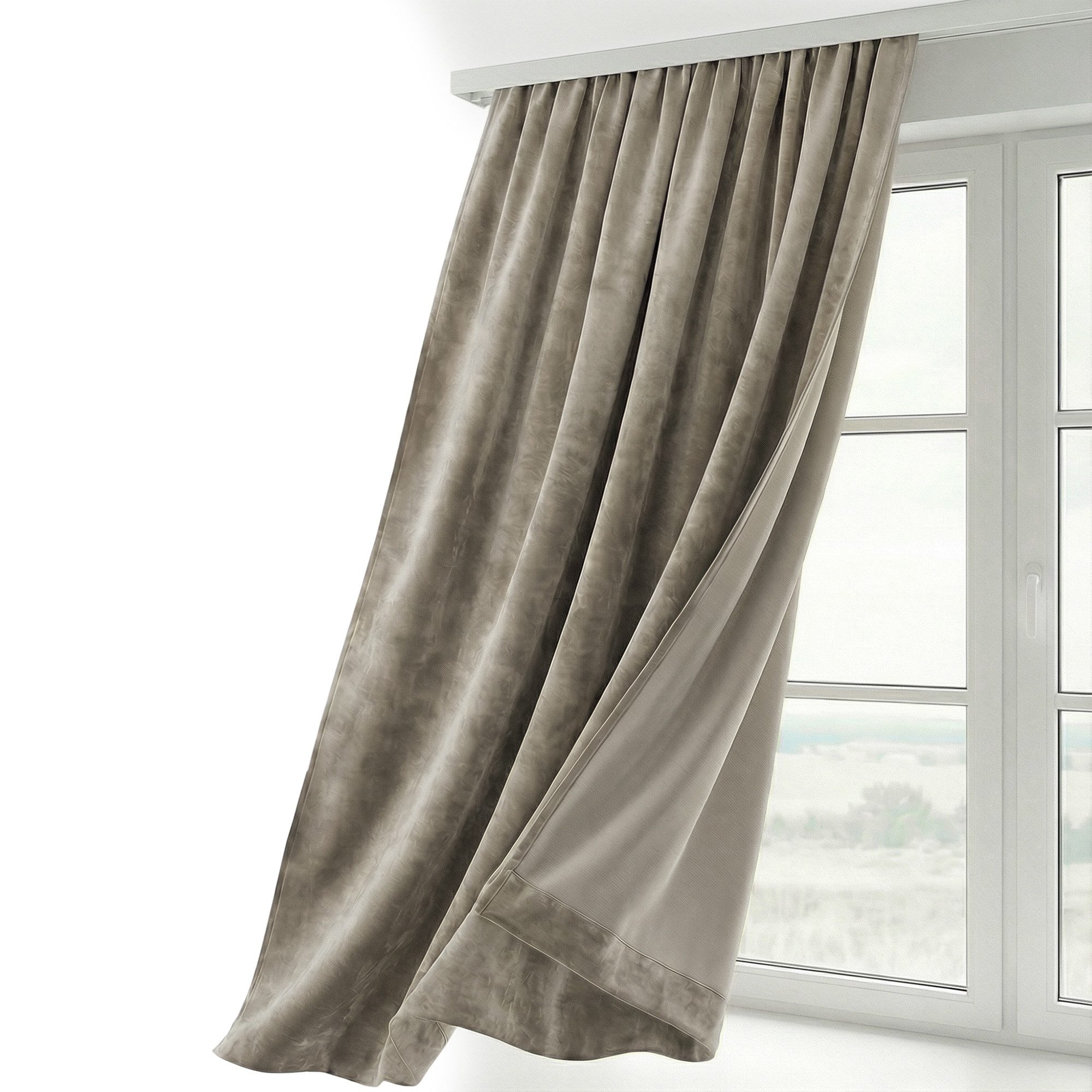 Beautex Verdunkelungsvorhang Samt Vorhang Kräuselband U-Band Gardine Velvet abdunkelnd (1 St), Hakenaufhängung, abdunkelnd