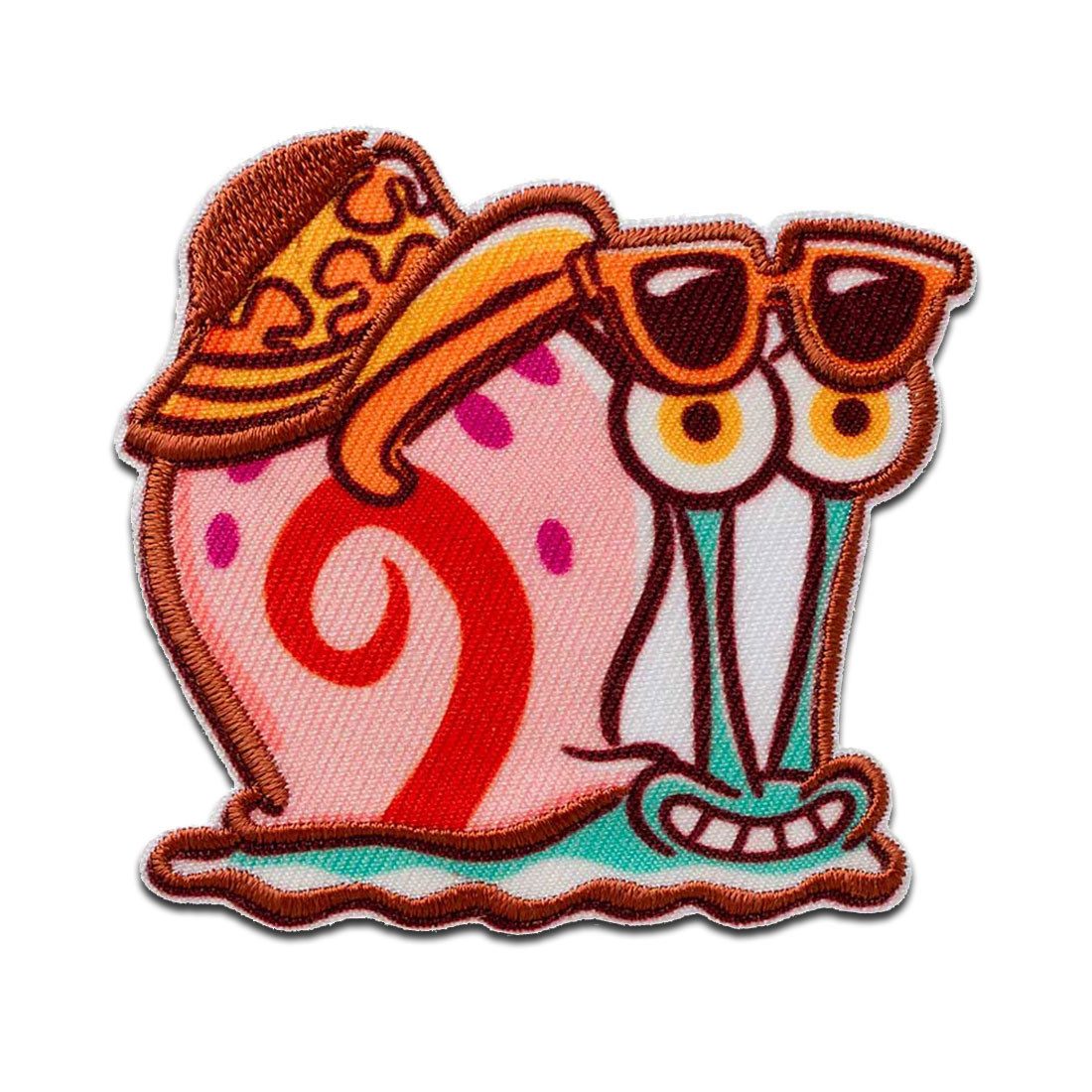Spongebob Schwammkopf Aufnäher Bügelbild, Aufbügler, Applikationen, Patches, Flicken, zum aufbügeln, Polyester, Mono-Quick Spongebob Gary - Größe: 6,4 x 6 cm