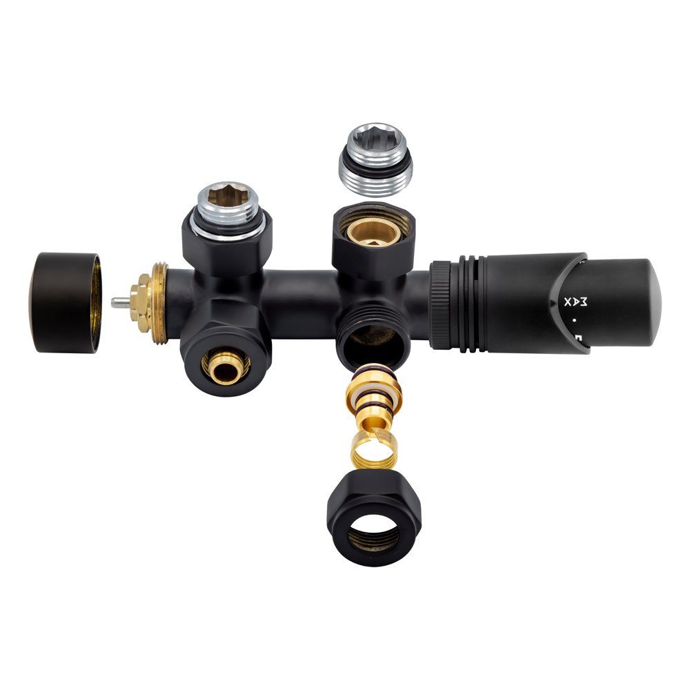 Belrad Heizkörper BLR316, Anschlussgarnitur Mittelanschluss Multiblock Eck günstig online kaufen