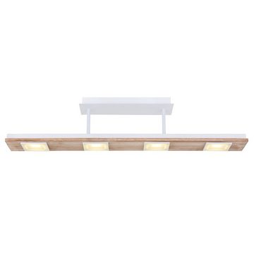 etc-shop LED Pendelleuchte, LED-Leuchtmittel fest verbaut, Warmweiß, Deckenleuchte Holz 4 flammig Holzlampe Decke modern Küchenlampe LED