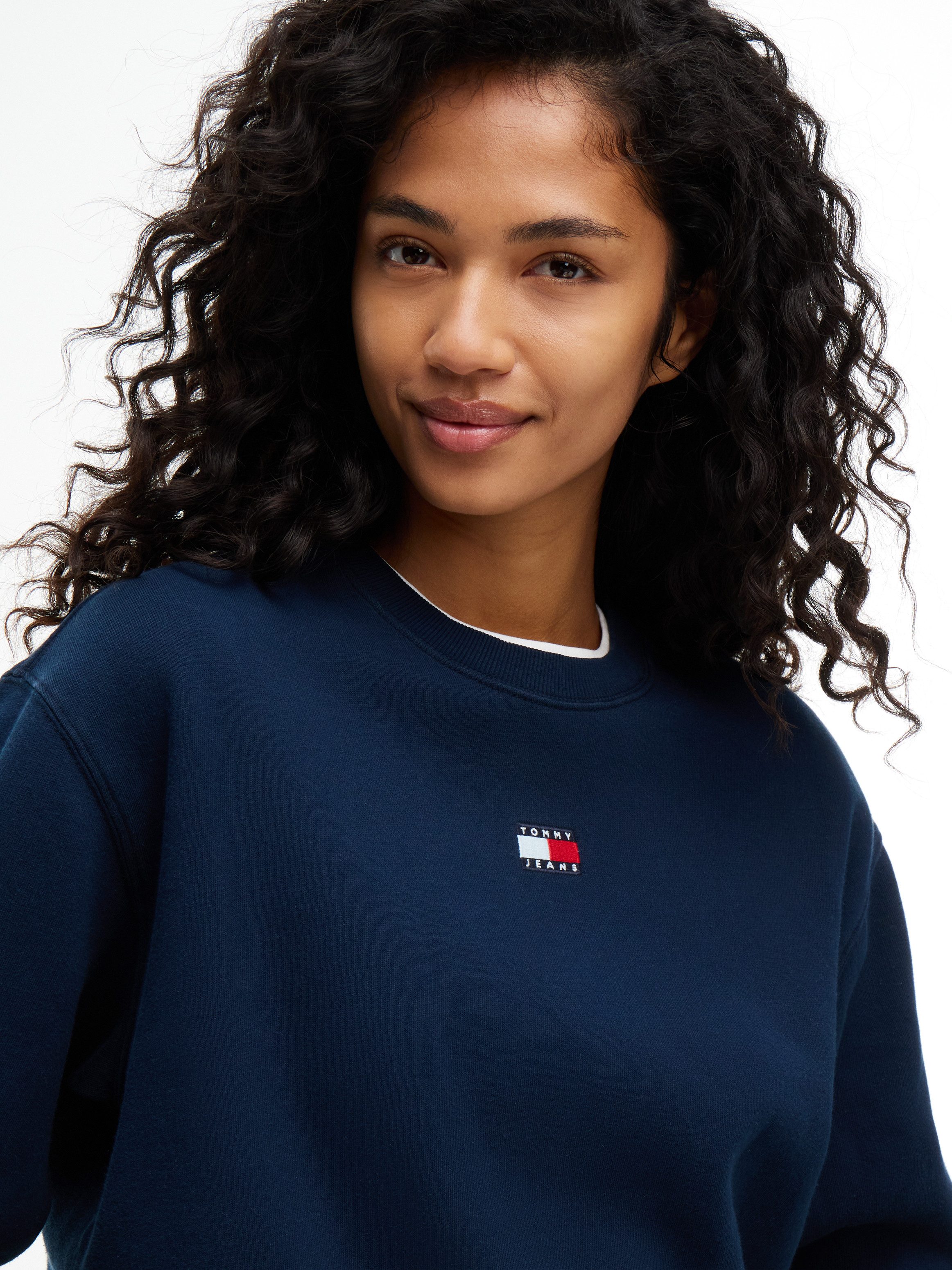 Tommy Jeans Sweatshirt TJW BADGE CREW EXT Baumwollmischung