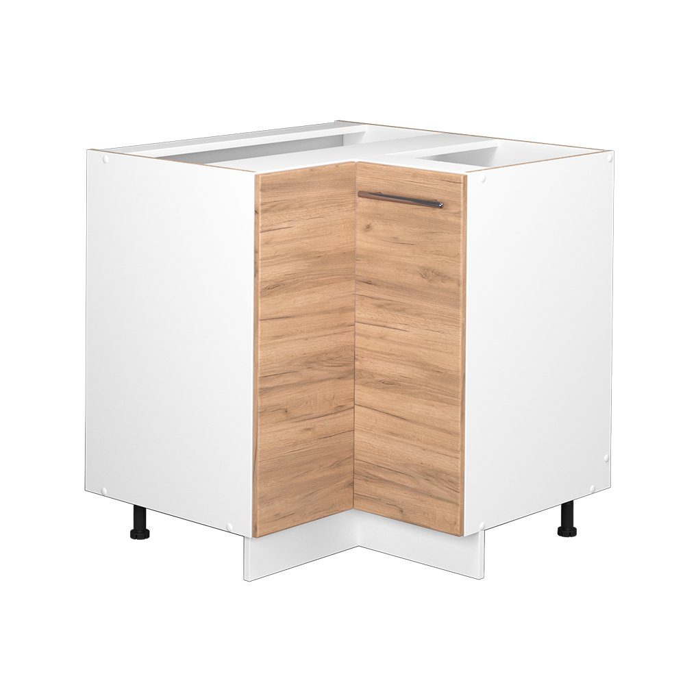 Vicco Eckunterschrank Fame-Line, Goldkraft Eiche/Weiß, 80.5 günstig online kaufen