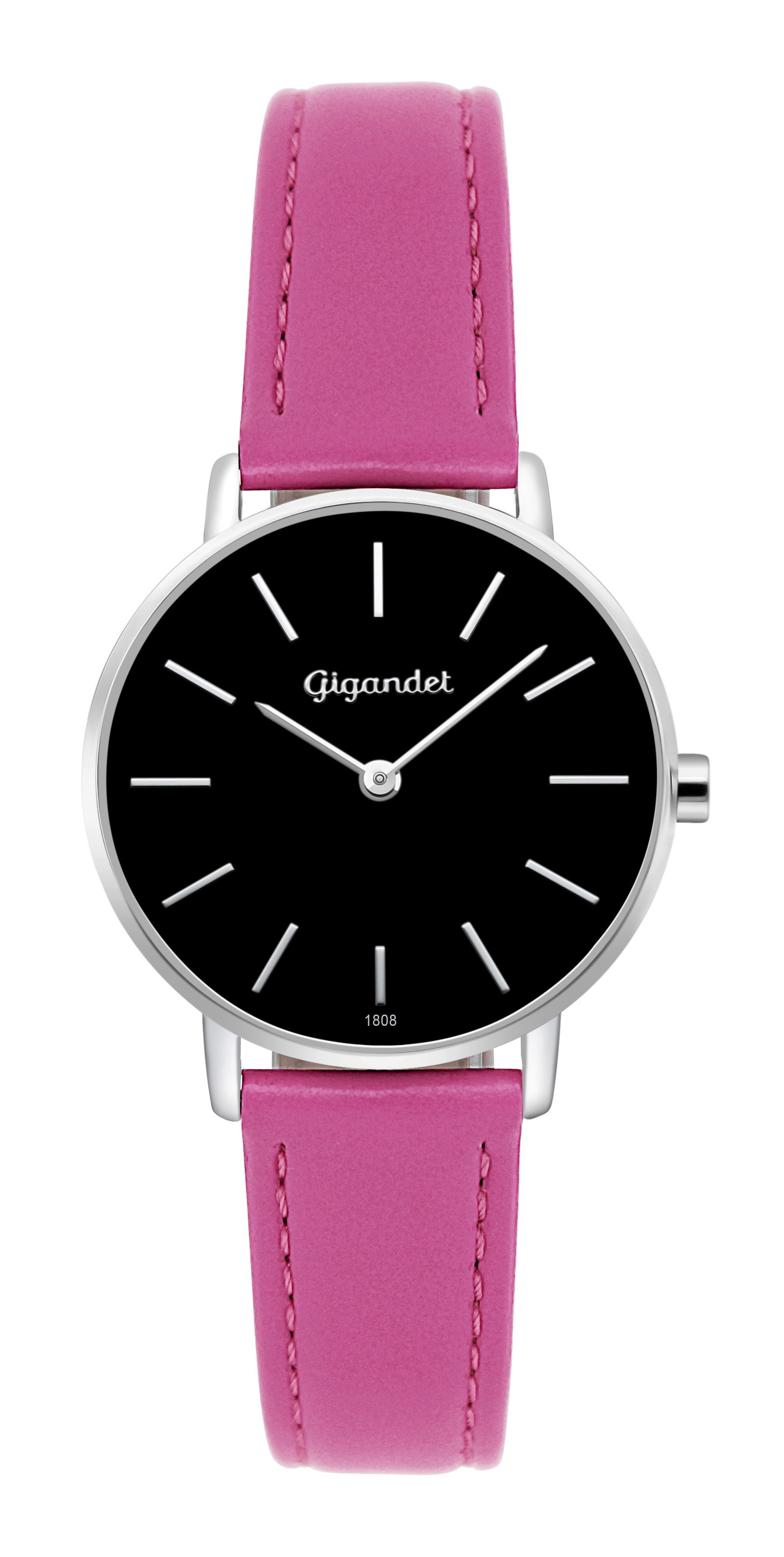 Gigandet Armbanduhr, Damenuhr, Flach, Schlicht, 30mm, MINIMALISM G36-020, Mineralglas, Minimalistisch, Lederband, 3bar/30m wasserdicht