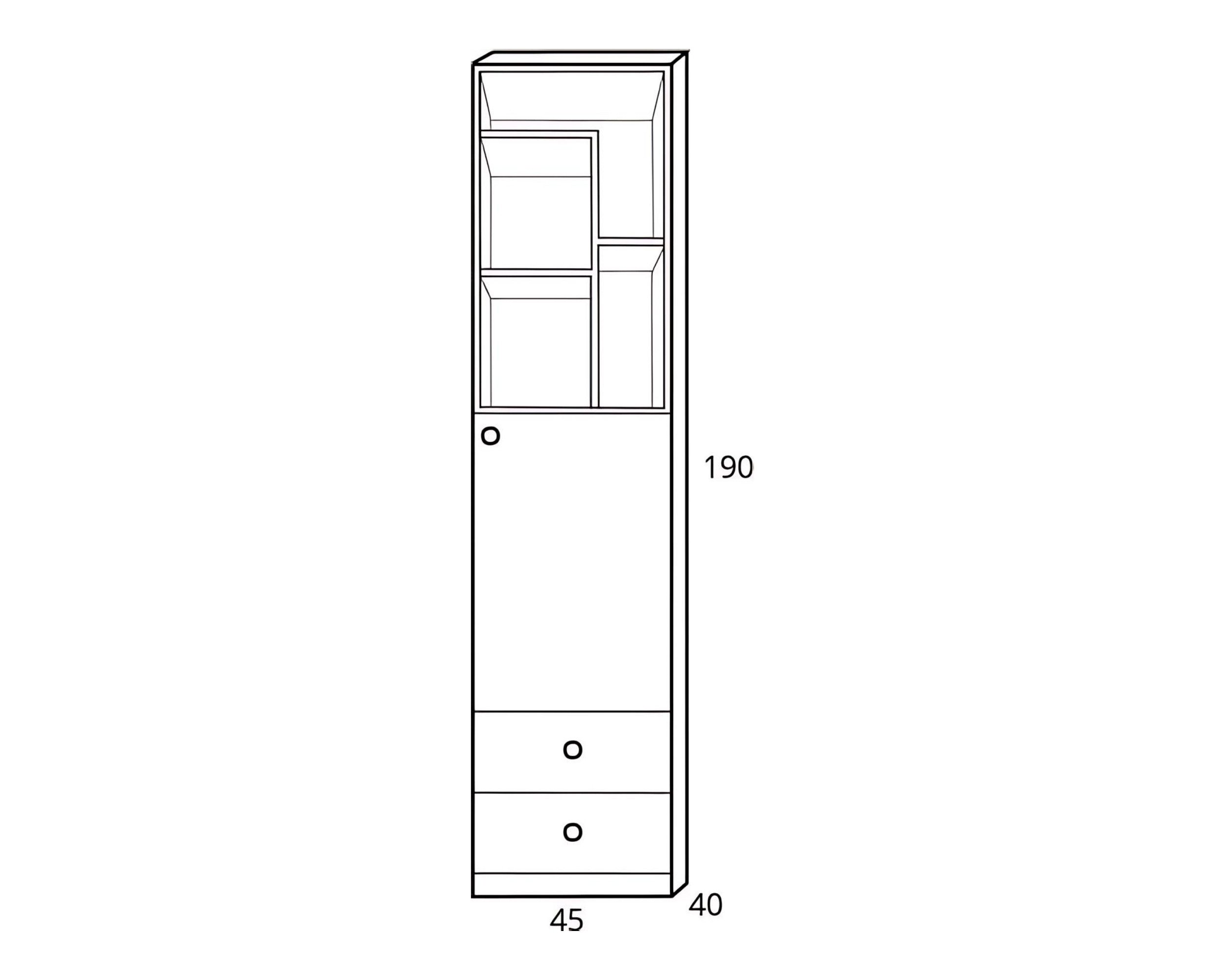 Deine Möbel 24 Kinderregal POKO 05 45 / 190 / 50 cm [B/H/T], in Biskuiteiche / Weiß Lux / Grau