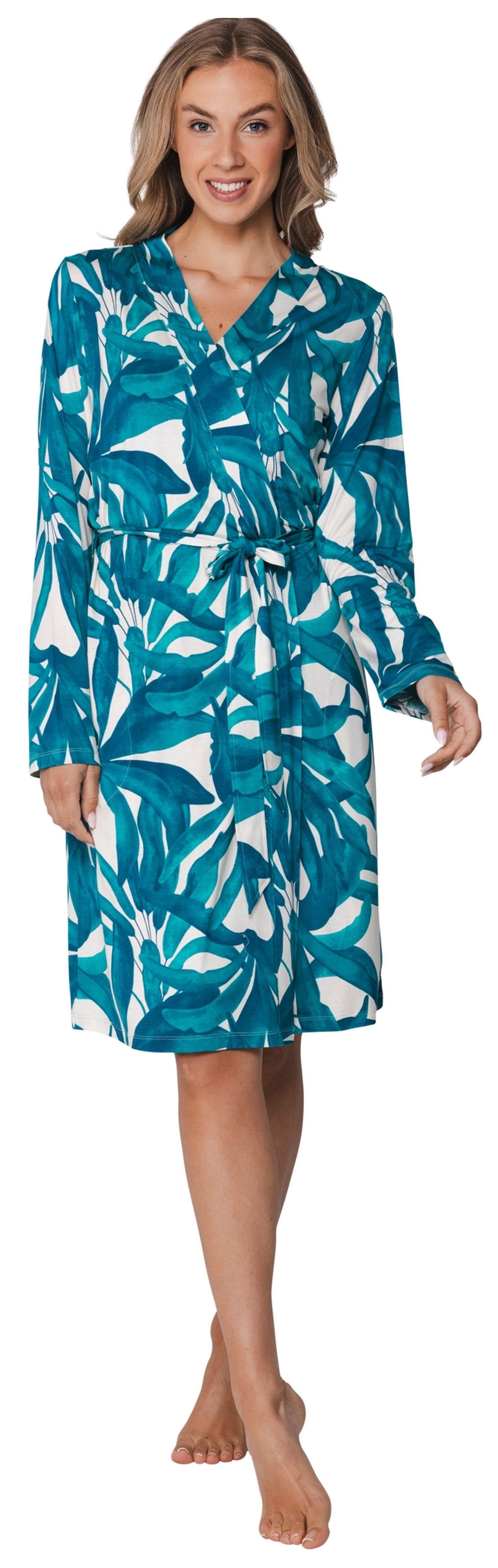 Pastunette Kimono Modischer Damen Morgenmantel, Midi, Viiskosemischung, Kimonokragen, Gürtel, Modisches Design