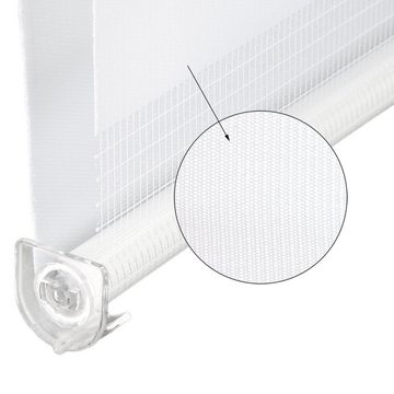 Doppelrollo Doppelrollo Fensterrollo Seitenzugrollo Klemmrollo Sonnenschutzrollo, ECD Germany, Klemmfix, Klemmfix ohne Bohren 45x150cm Schwarz lichtdurchlässig und verdunkelnd