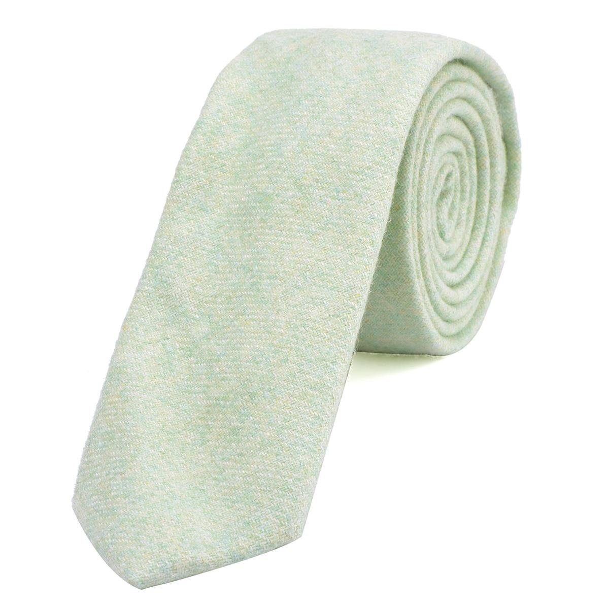 DonDon Krawatte Herren Krawatte 6 cm einfarbig kariert und gepunkt (Packung, 1-St., 1x Krawatte) Baumwolle, verschiedene Muster, für Büro oder festliche Veranstaltungen pastell-grün