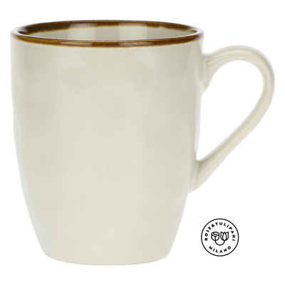 Rose & Tulpani Tasse Große Tasse Becher Kaffeetasse mit Henkel 430ml Ivory, Steingut, Handgefertigt, Backofengeeignet