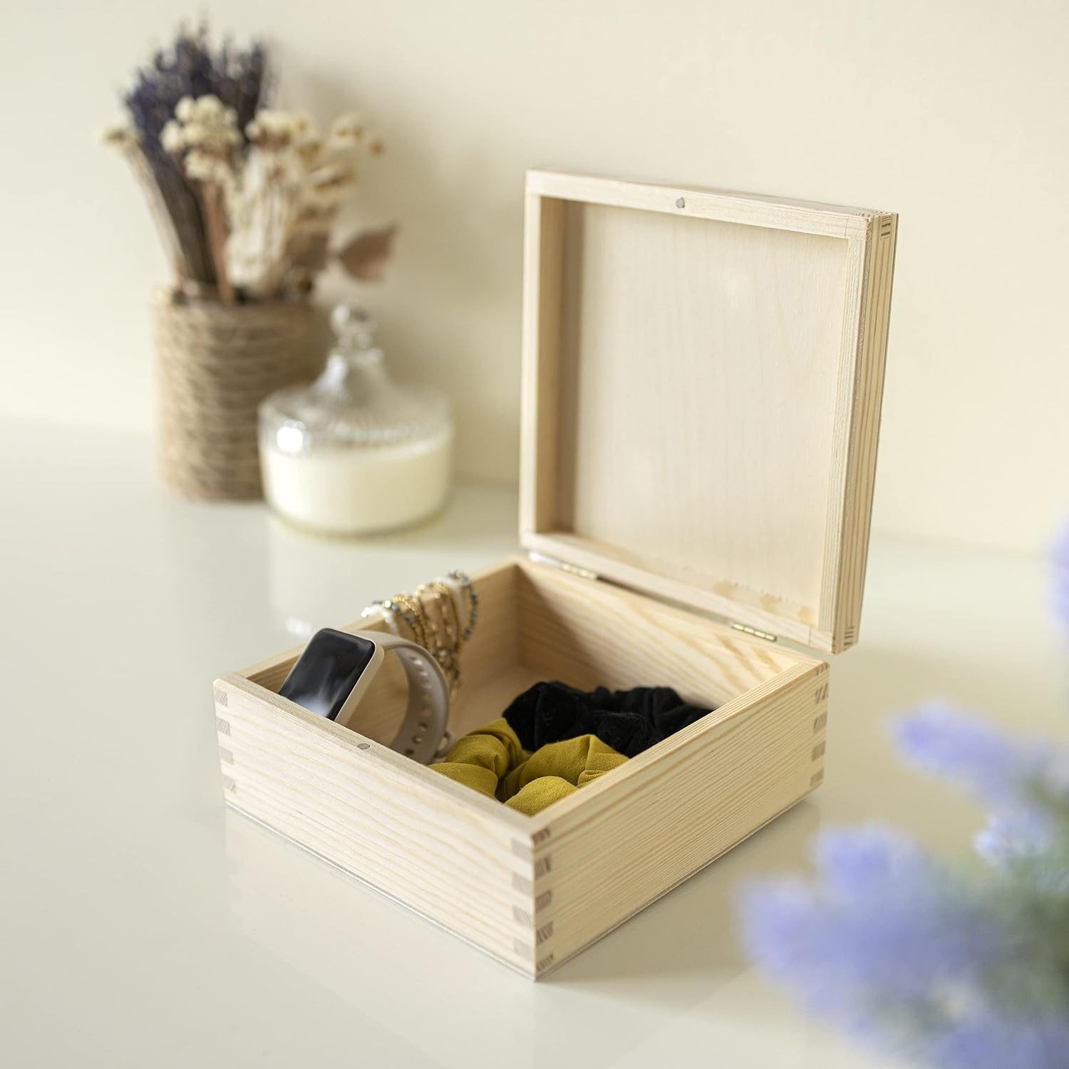 Creative Deco Holzkiste mit Deckel und Schloss Kleine Holzbox Geschenkbox Schatzkiste, Holzschachtel Geschenkbox Schatzkiste, Für Geschenk, Hochzeit, Schmuck