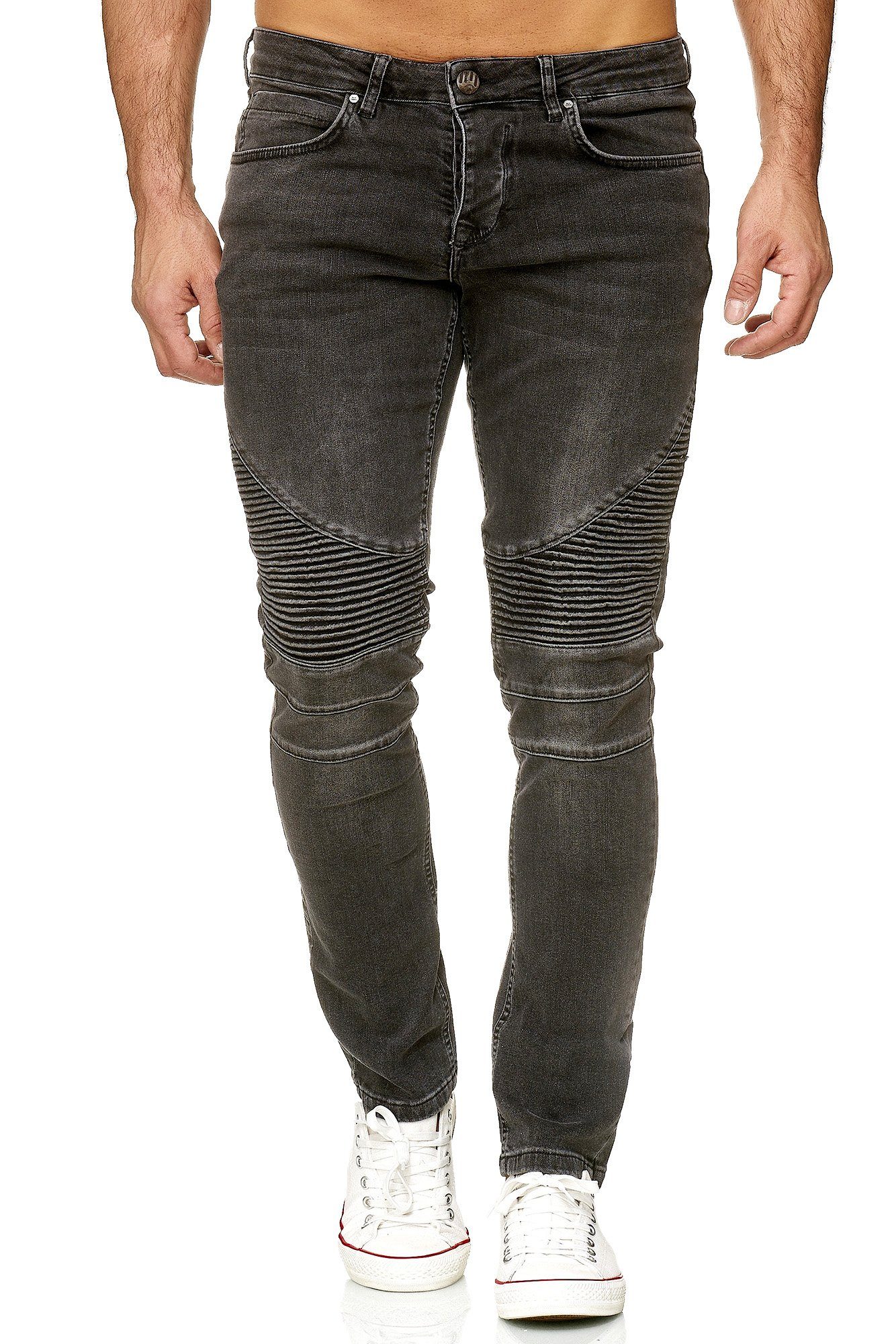 Tazzio Slim-fit-Jeans 16517 in cooler Biker-Optik