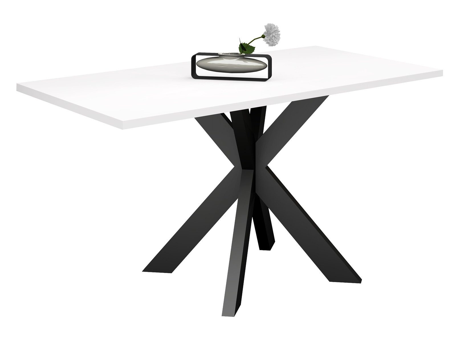 Storado Esstisch Big System Metall Stern Esstisch 20007, Der Esstisch Big System (140x90 cm, für bis zu 6 Personen) besticht.