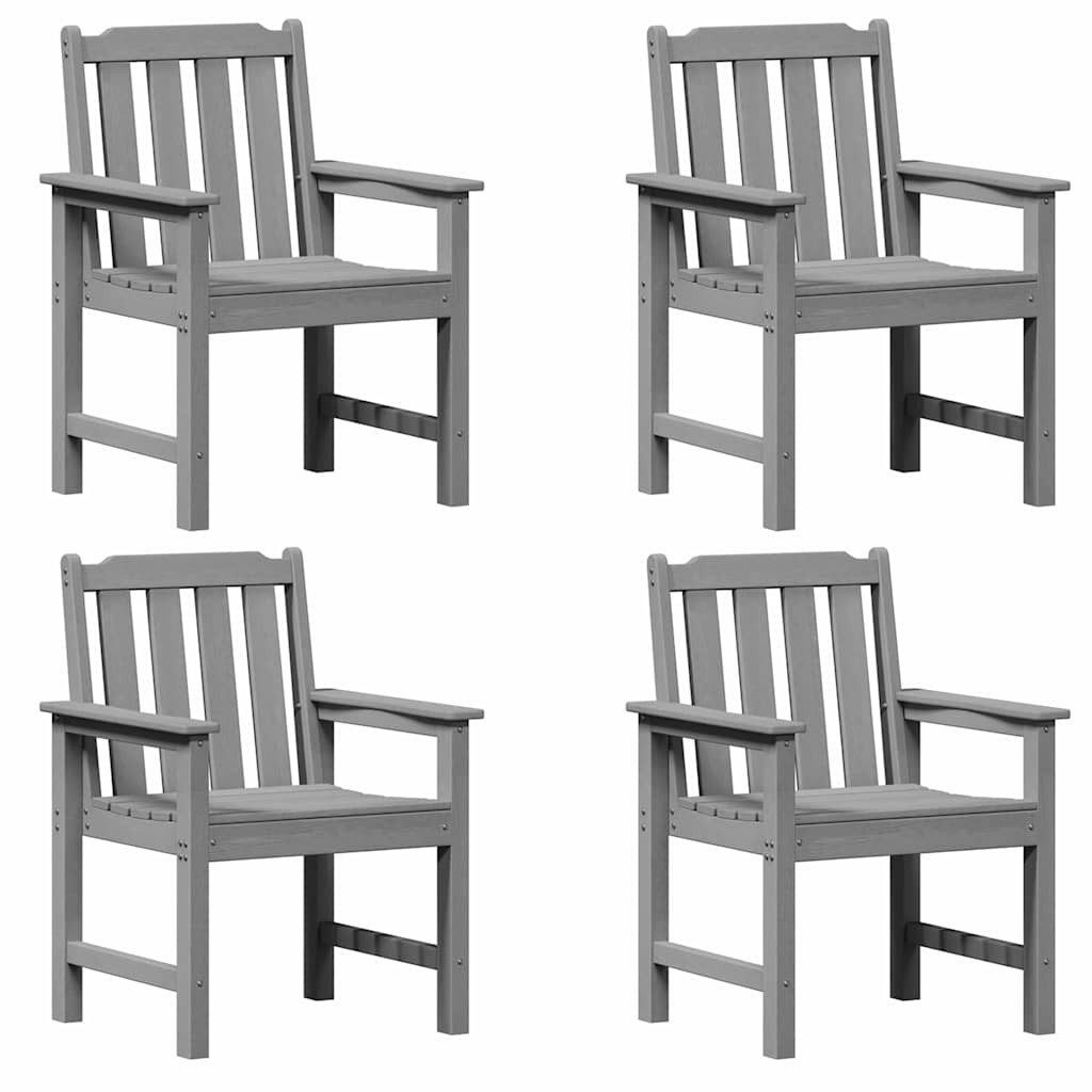 vidaXL Gartenstuhl Gartenstuhl 4 pcs Hellgrau 65,5 x 59 x 88 cm Polyethylen (4 St)