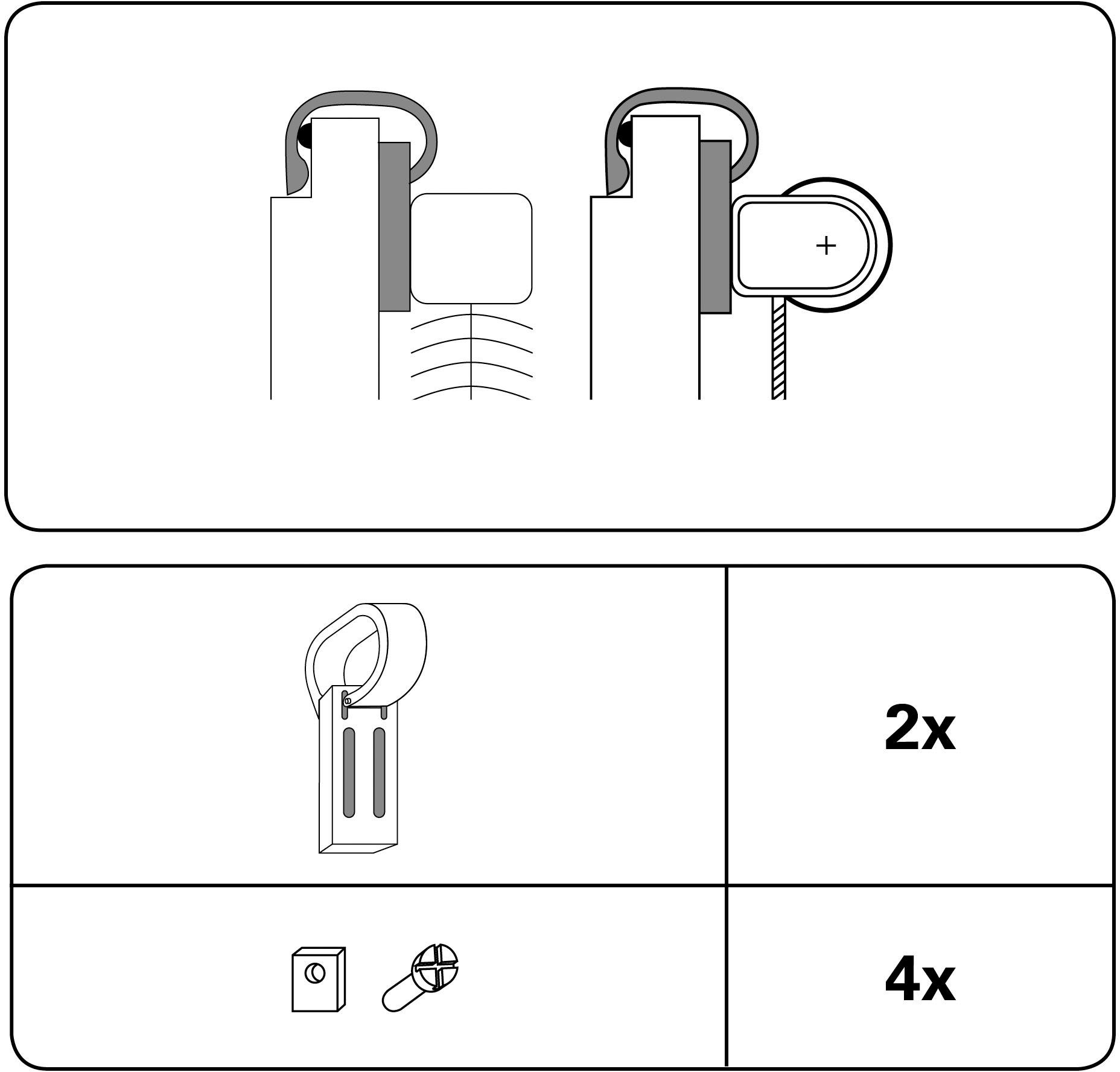 Verbindung allen für Klemmhalter Standard-Trägersystemen in Rollos, Kettenzugrollos, (2-tlg), mit Klemmträger Universal Seitenzug-Rollos, GARDINIA,