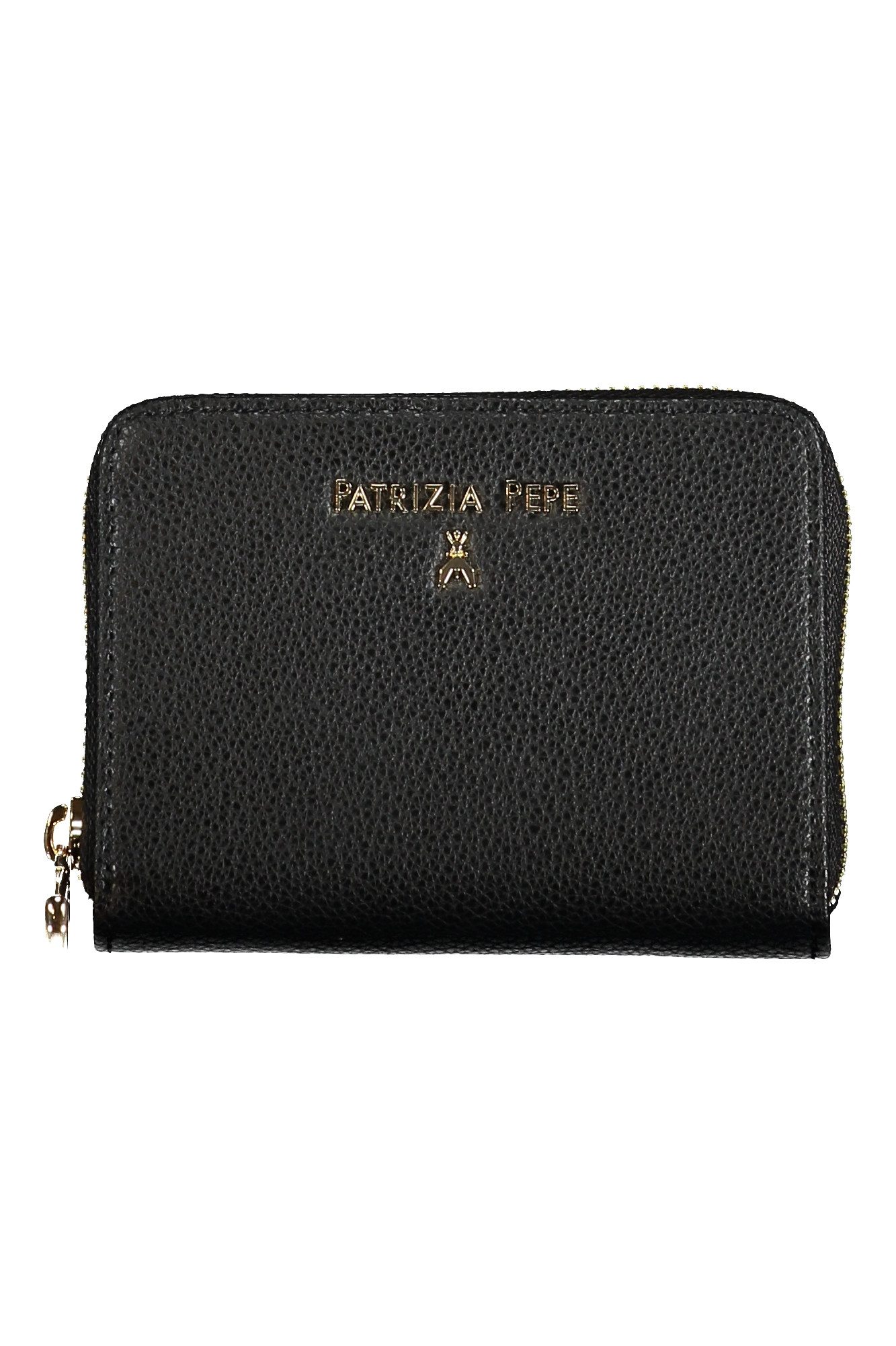 Patrizia Pepe Geldbörse, Elegante schwarze Damengeldbörse mit Reißverschluss und Kartenfäche