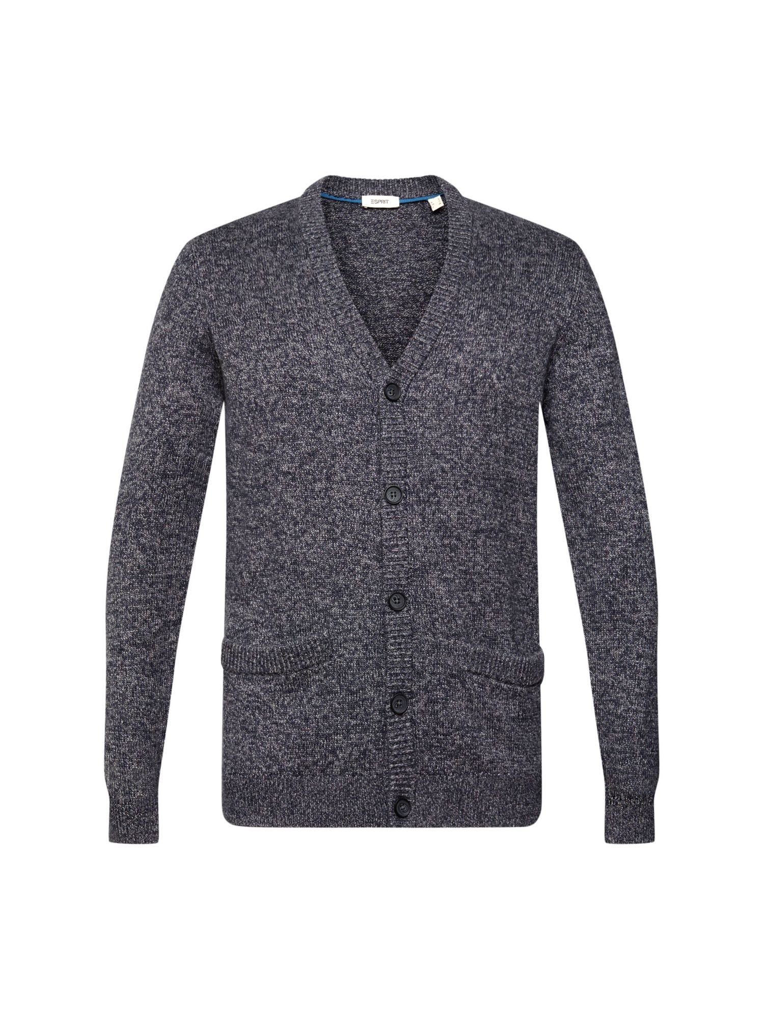 Knöpfen Strick-Cardigan V-Ausschnitt-Pullover mit NAVY Esprit