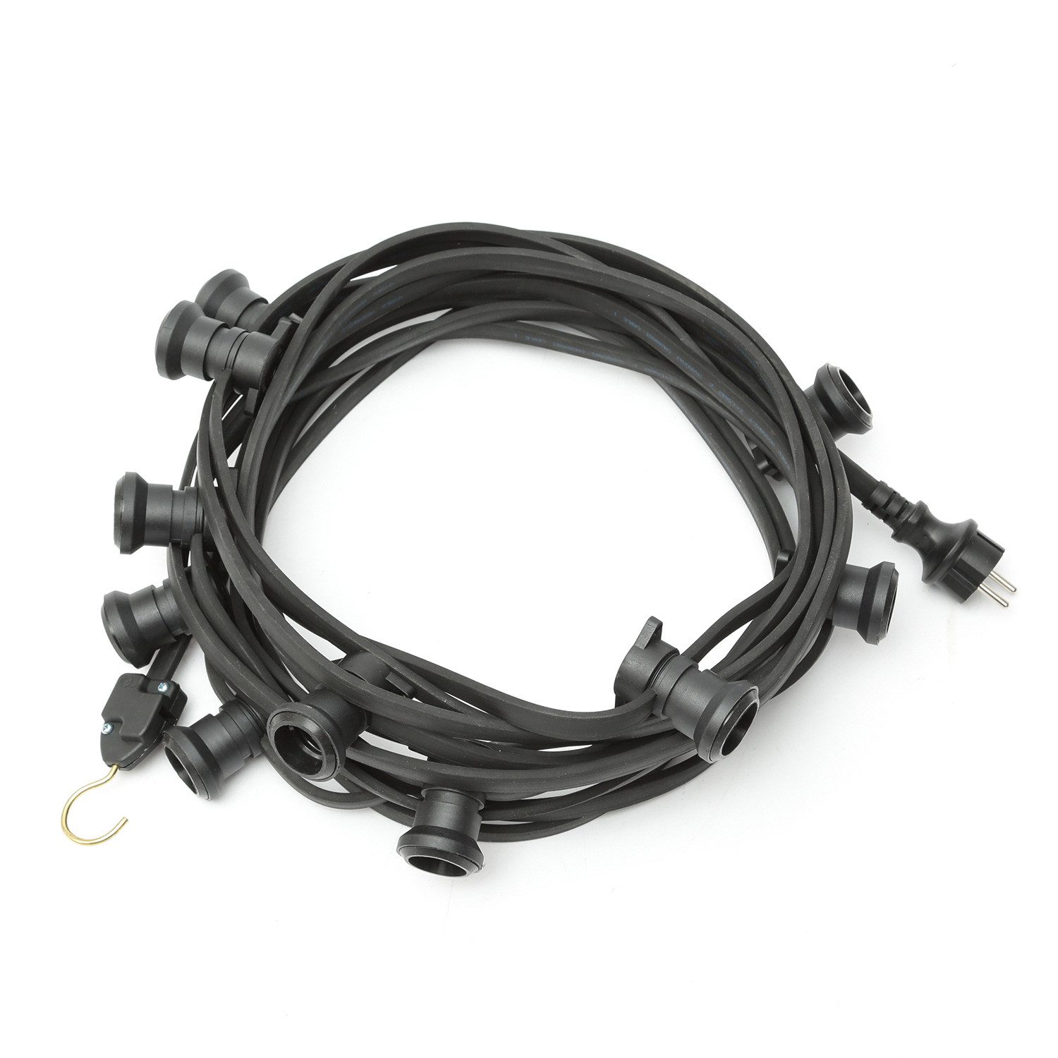 SATISFIRE Lichterkette ILLU Party Biergarten Außenlichterkette 40m schwarz 40x E27 Fassung, 40-flammig