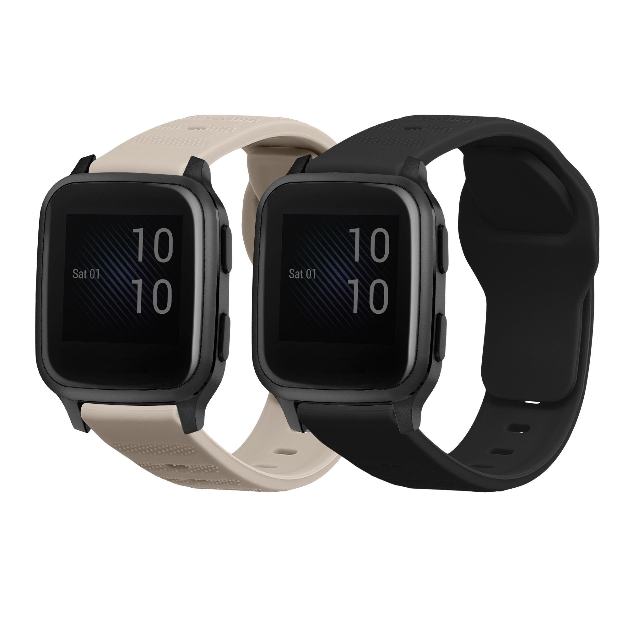 kwmobile Smartwatch-Hülle 2x Uhrenarmband für Garmin Venu Sq Music / Sq Armband, Fitnesstracker Band Set aus TPU Silikon - Ersatzarmband Smartwatch
