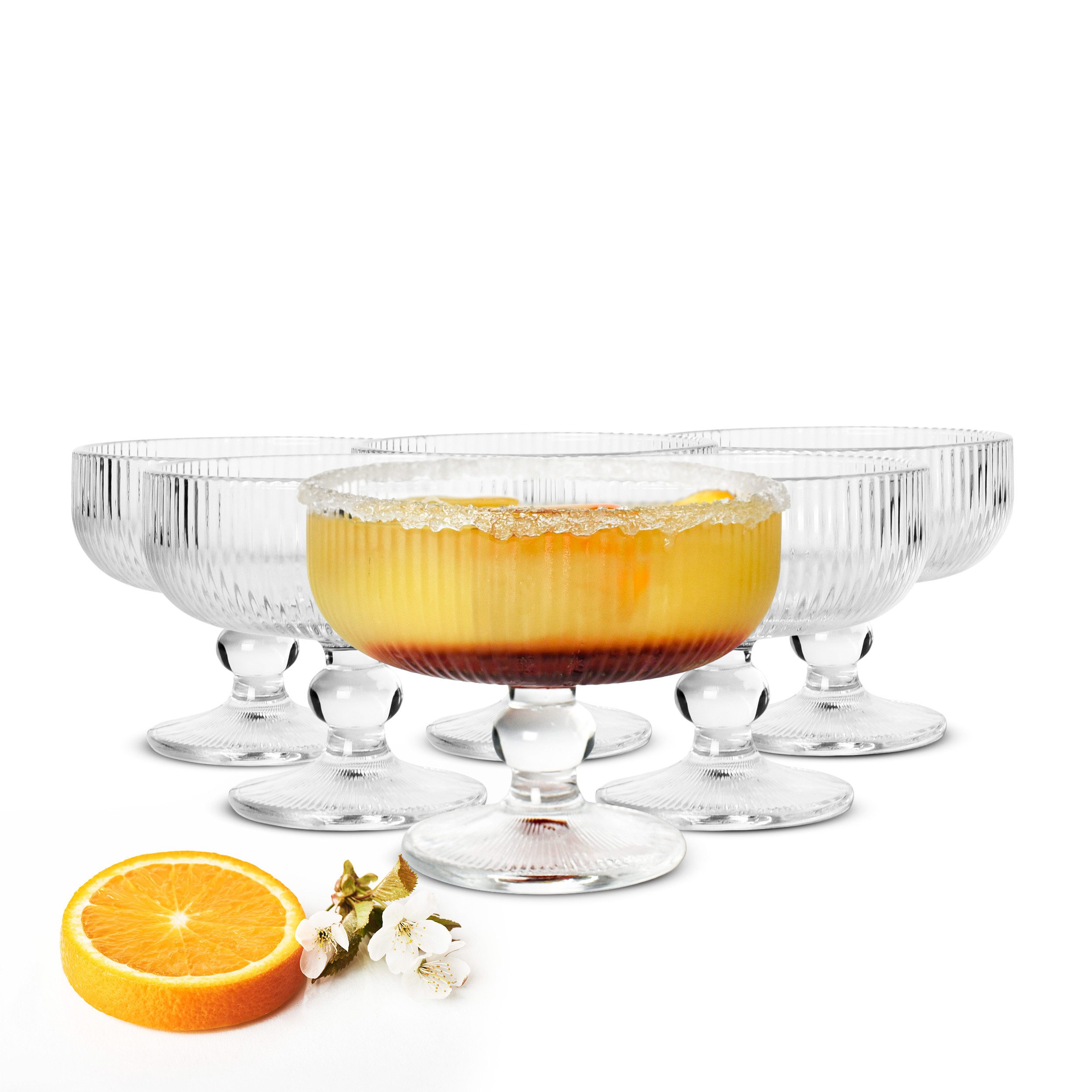 Sendez Martiniglas 6 Martinigläser Cocktailgläser Eisbecher 320ml Dessertschalen, Glas