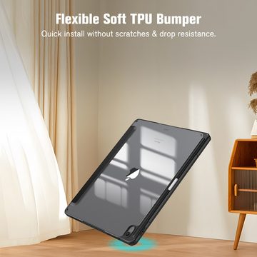 Fintie Tablet-Hülle Hybrid Hülle für iPad Air 13 Zoll 2024 mit Stifthalter-Stoßfeste Hülle, mit transparenter Hartschale auf der Rückseite für iPad Air 13 2024