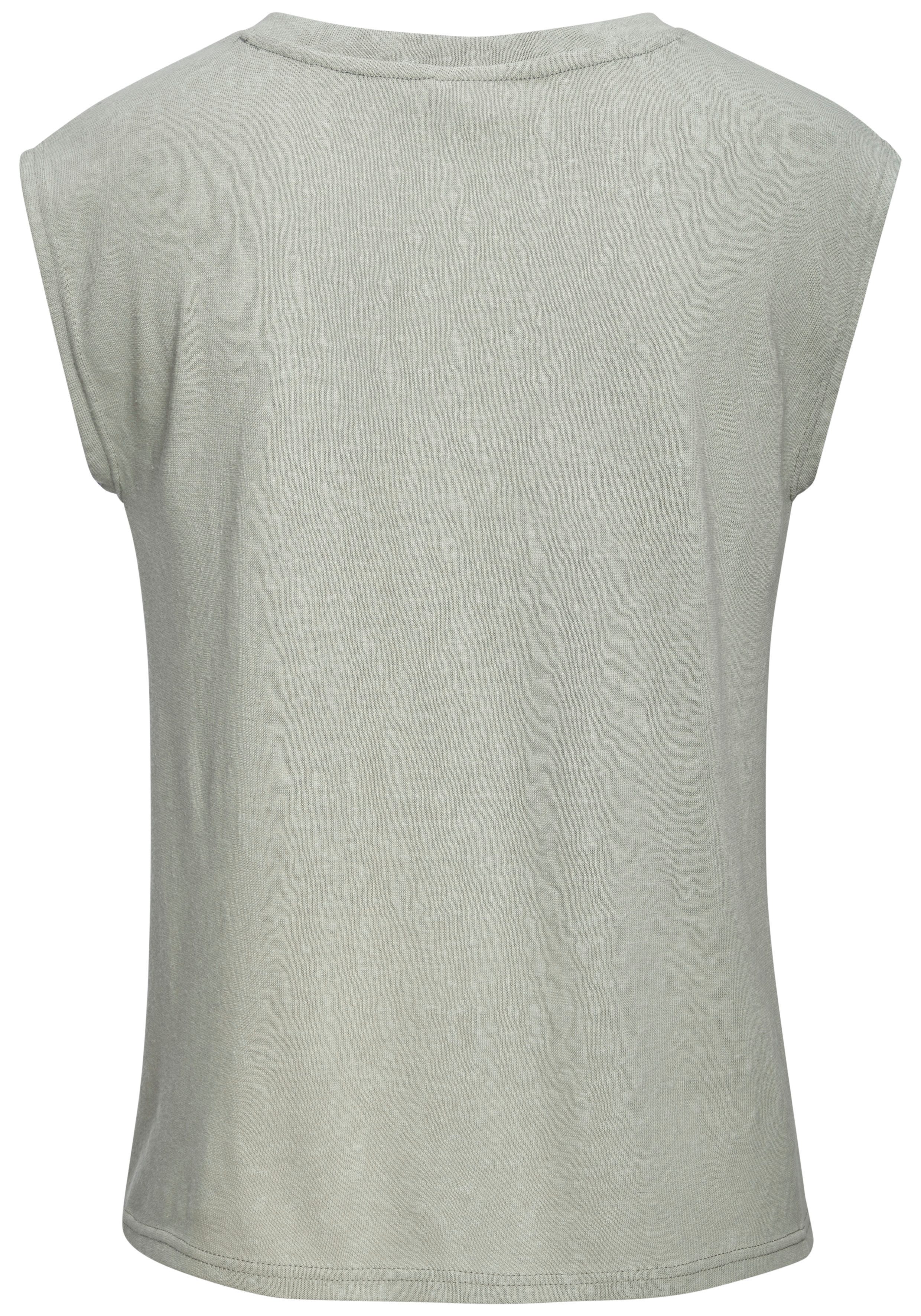 Beachtime by Lascana V-Shirt aus leichter Strukturware mit Effektgarn luftiges Sommershirt, T-Shirt mit V-Ausschnitt, Strandshirt, casual – Bild 4 von 5