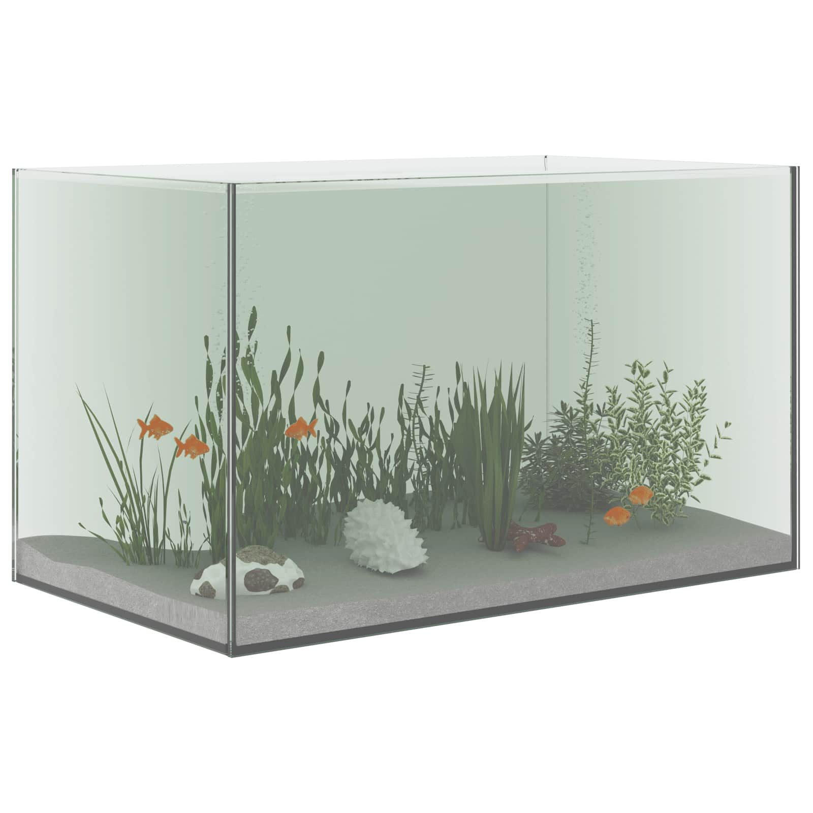 vidaXL Aquarium 50 x 30 x 30 cm Aquarium mit Speicher Weiß Glas