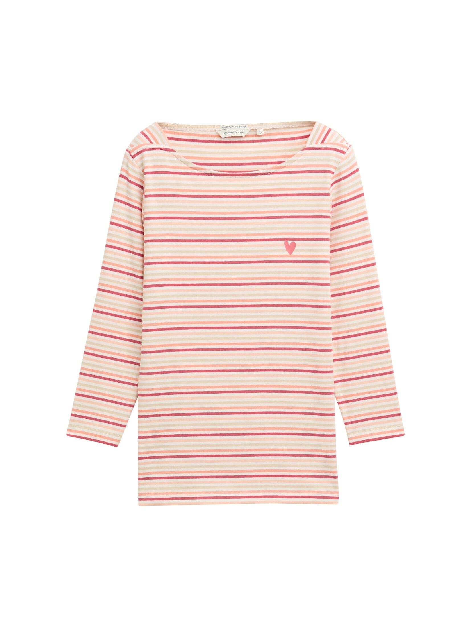 TOM TAILOR 3/4-Arm-Shirt T-Shirt Langarmshirt mit Streifenmuster günstig online kaufen