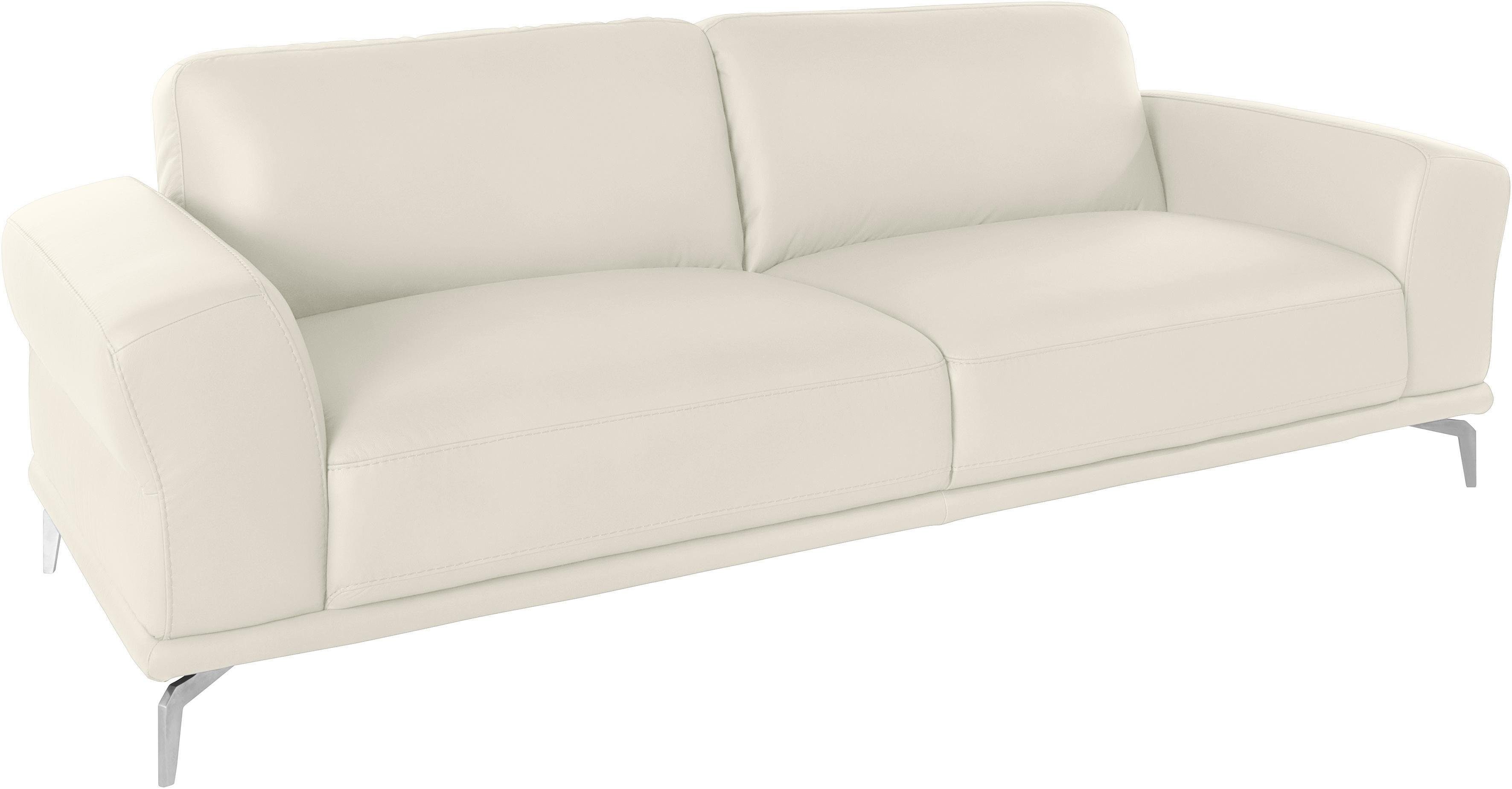 W.SCHILLIG 2,5-Sitzer montanaa bequem, Federkernunterfederung, elegant & edel, mit Metallfüßen in Chrom glänzend, Breite 232 cm
