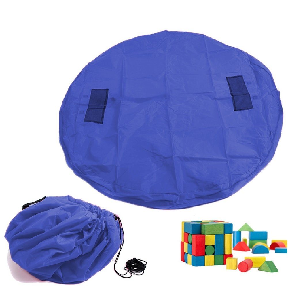 Luna24 simply great ideas... Spielzeugtruhe Spielzeugmatte / Tasche für Kinderklötze klein in blau Ø 85 cm